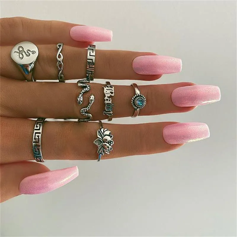 Boho Bliss Silver Gold Ring Set