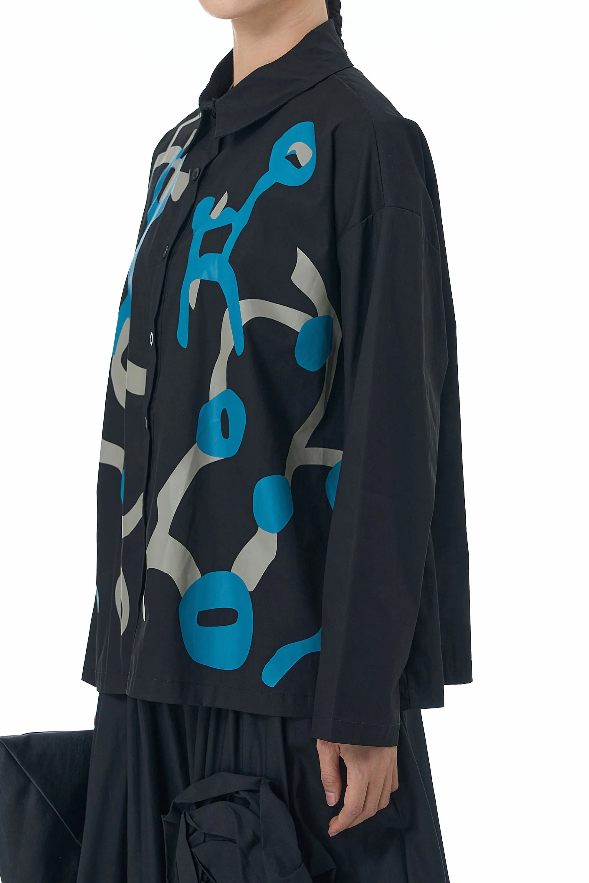 Bond Print Full Sleeve Black Shirt