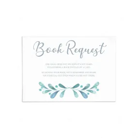 Book Request Card for Winter Theme Baby Shower Printable