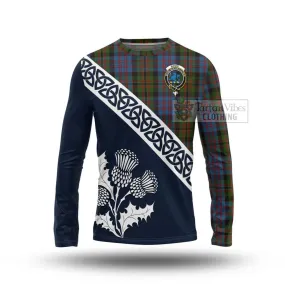 Bowie Tartan Long Sleeve T-Shirt Featuring Thistle and Scotland Map