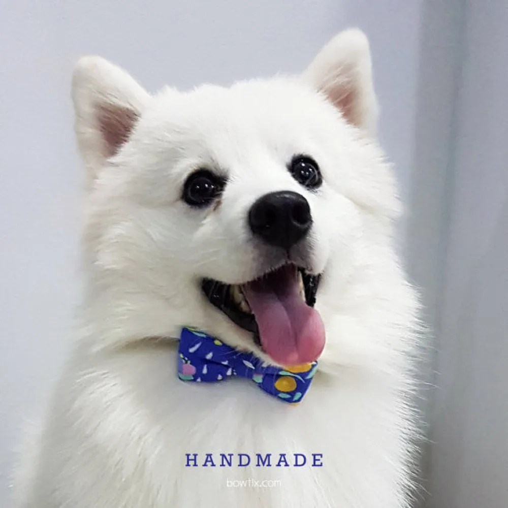 Bowtix Handmade Dog Collar With Removable Bowtie - Kukki Kukkii Clouds