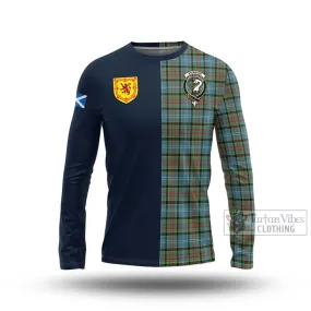 Brisbane Tartan Long Sleeve T-Shirt Alba with Scottish Lion Royal Arm Half Style