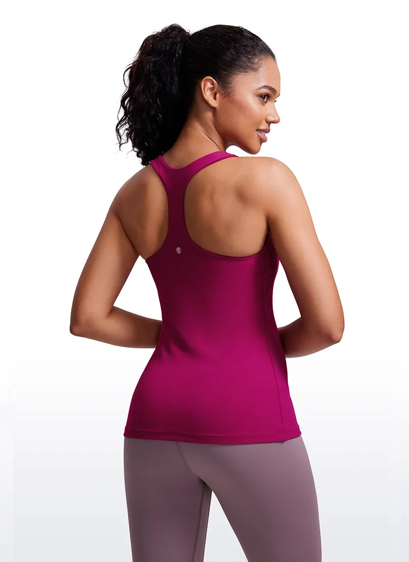 Butterluxe Hip-Length Built in Bra Racerback Tank