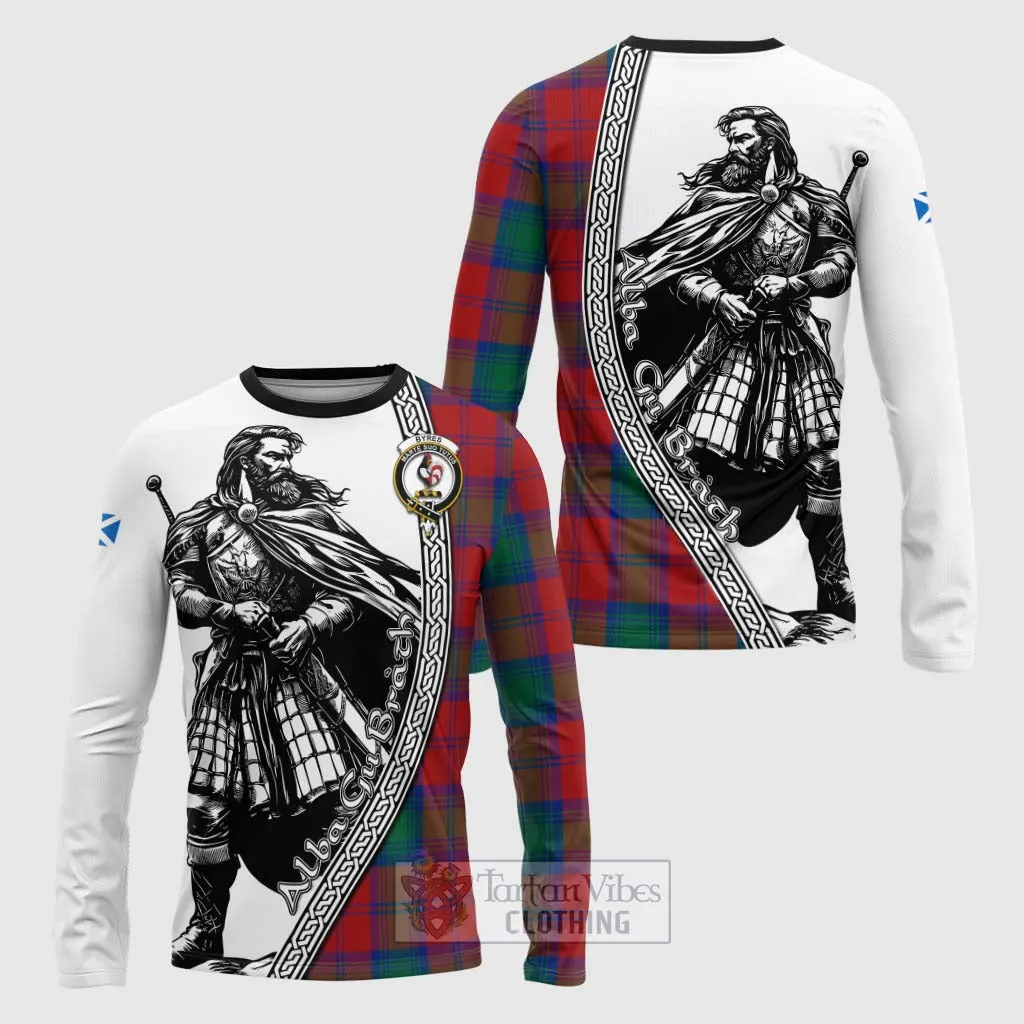 Byres (Byses) Tartan Clan Crest Long Sleeve T-Shirt with Highlander Warrior Celtic Style