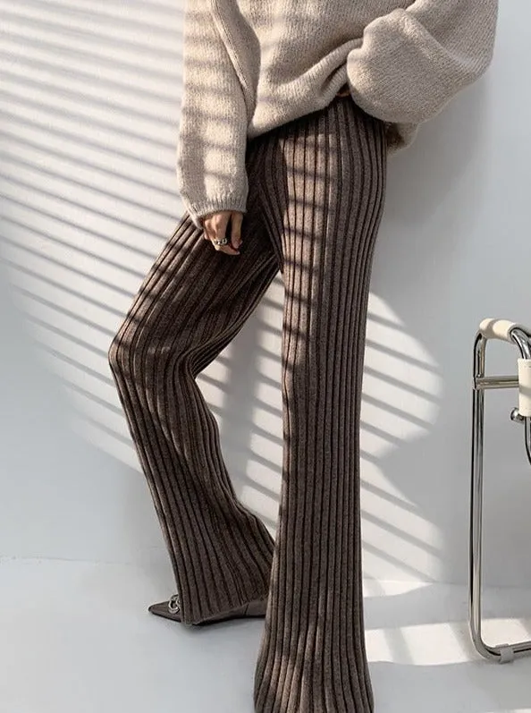 Calendre Knit Wide Leg Pants