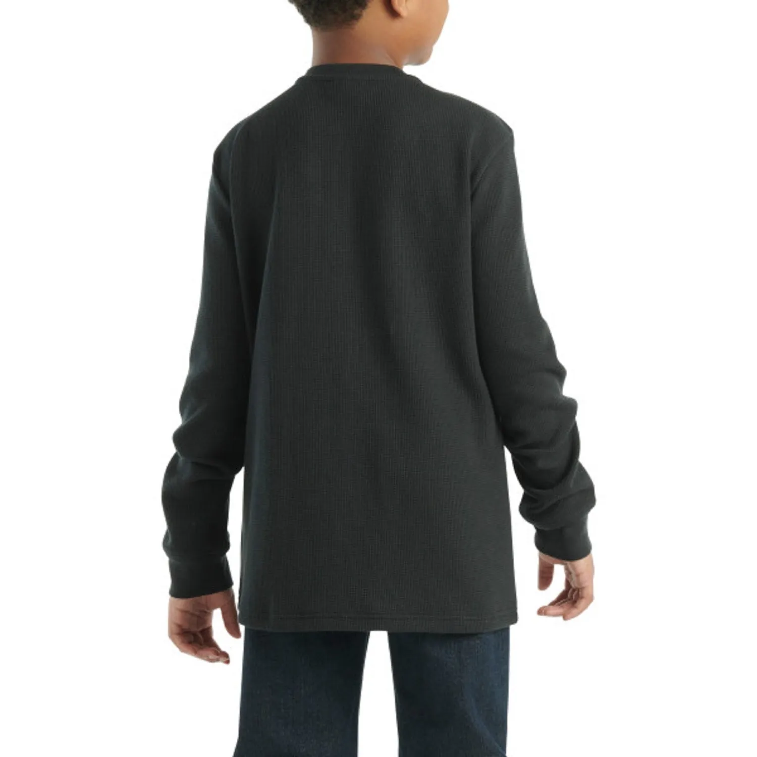 Carhartt Boys' Logo Chest Pocket Long Sleeve Henley T-Shirt