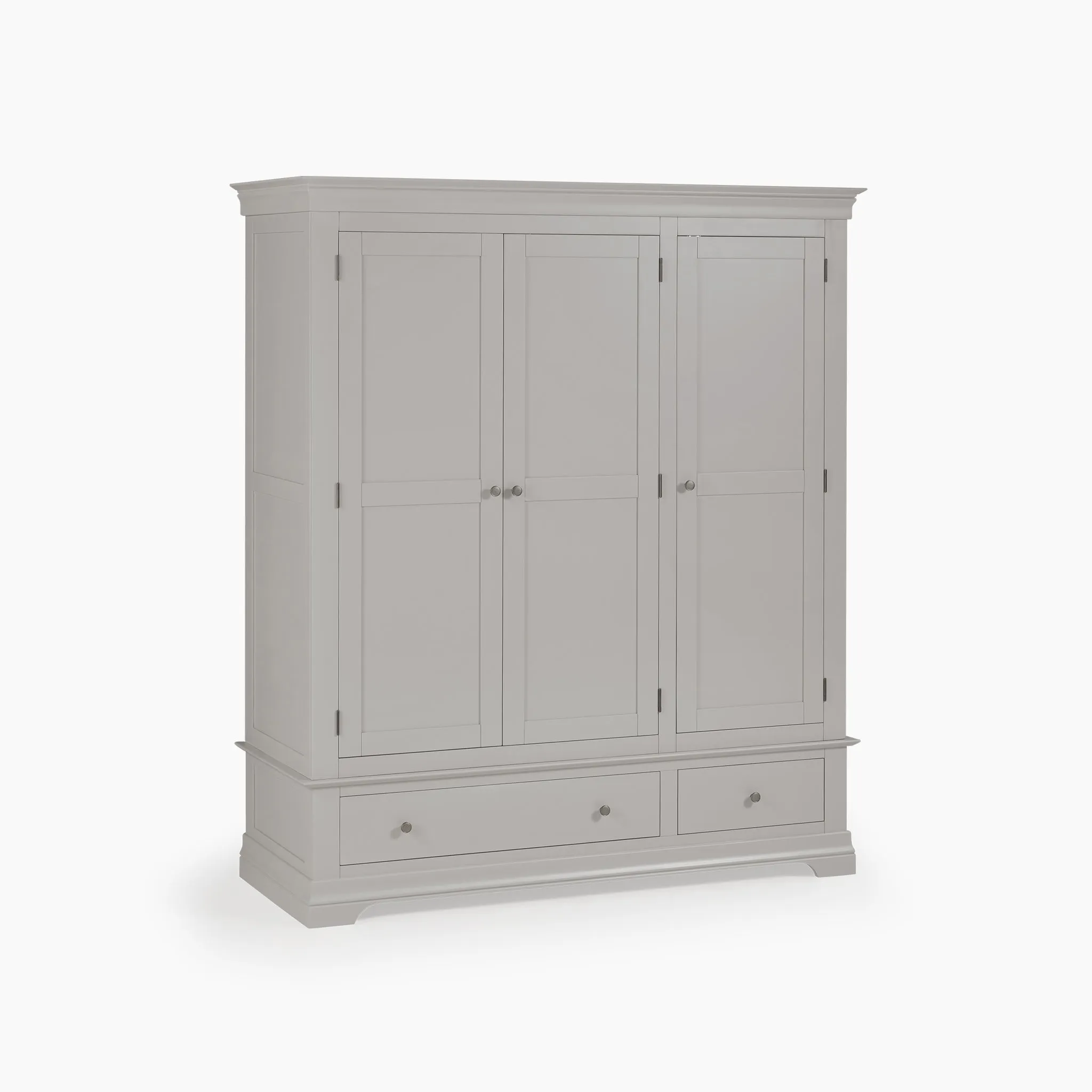 Chalbury Triple Wardrobe in Pebble Grey