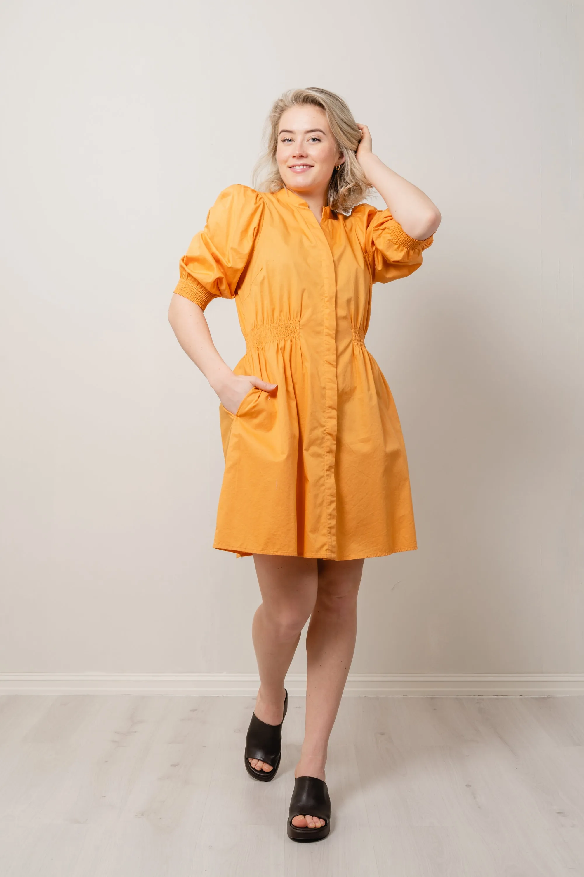 Chanet Petronia 3/4 Shirt Dress  - Apricot Tan