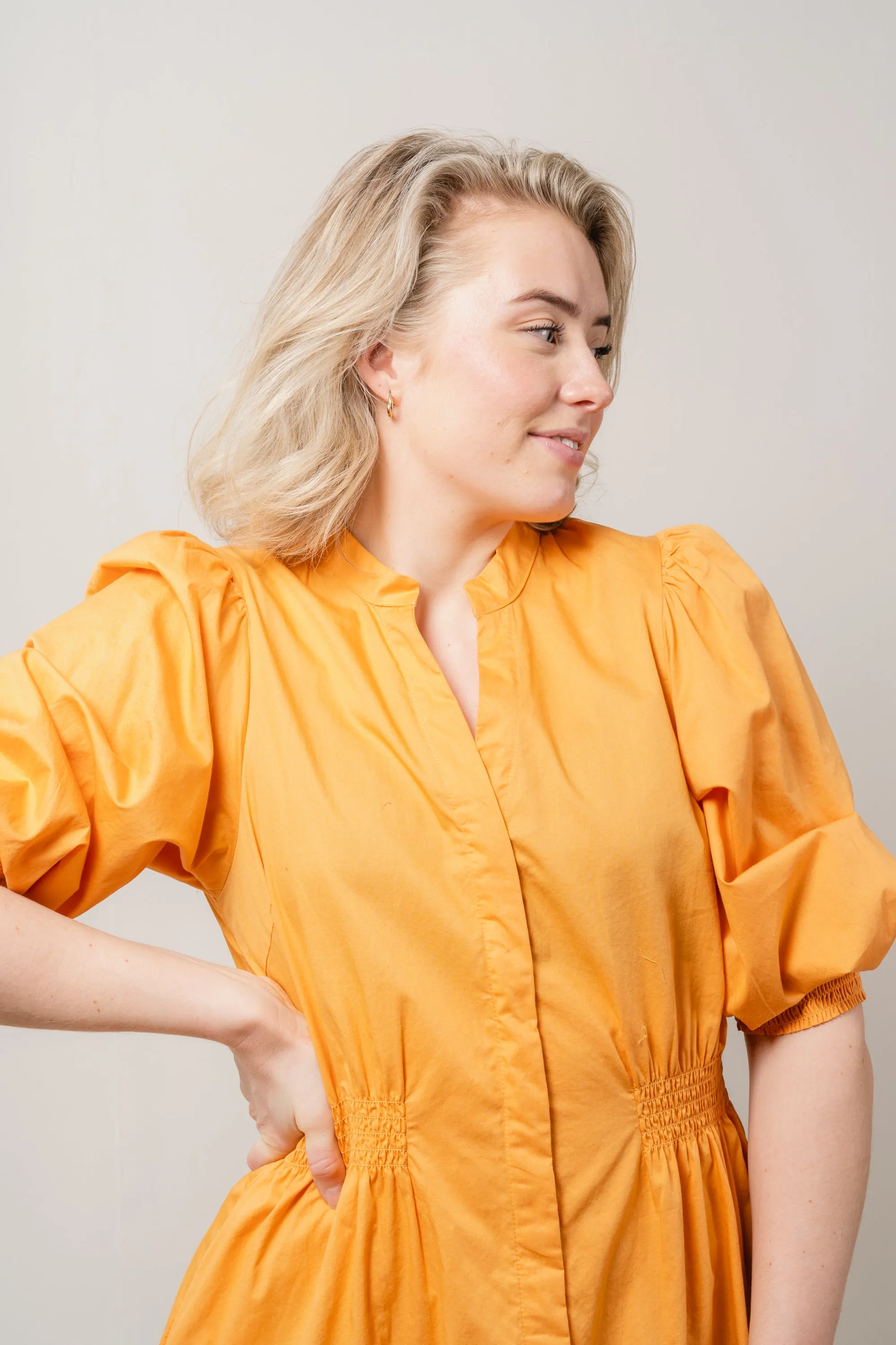 Chanet Petronia 3/4 Shirt Dress  - Apricot Tan