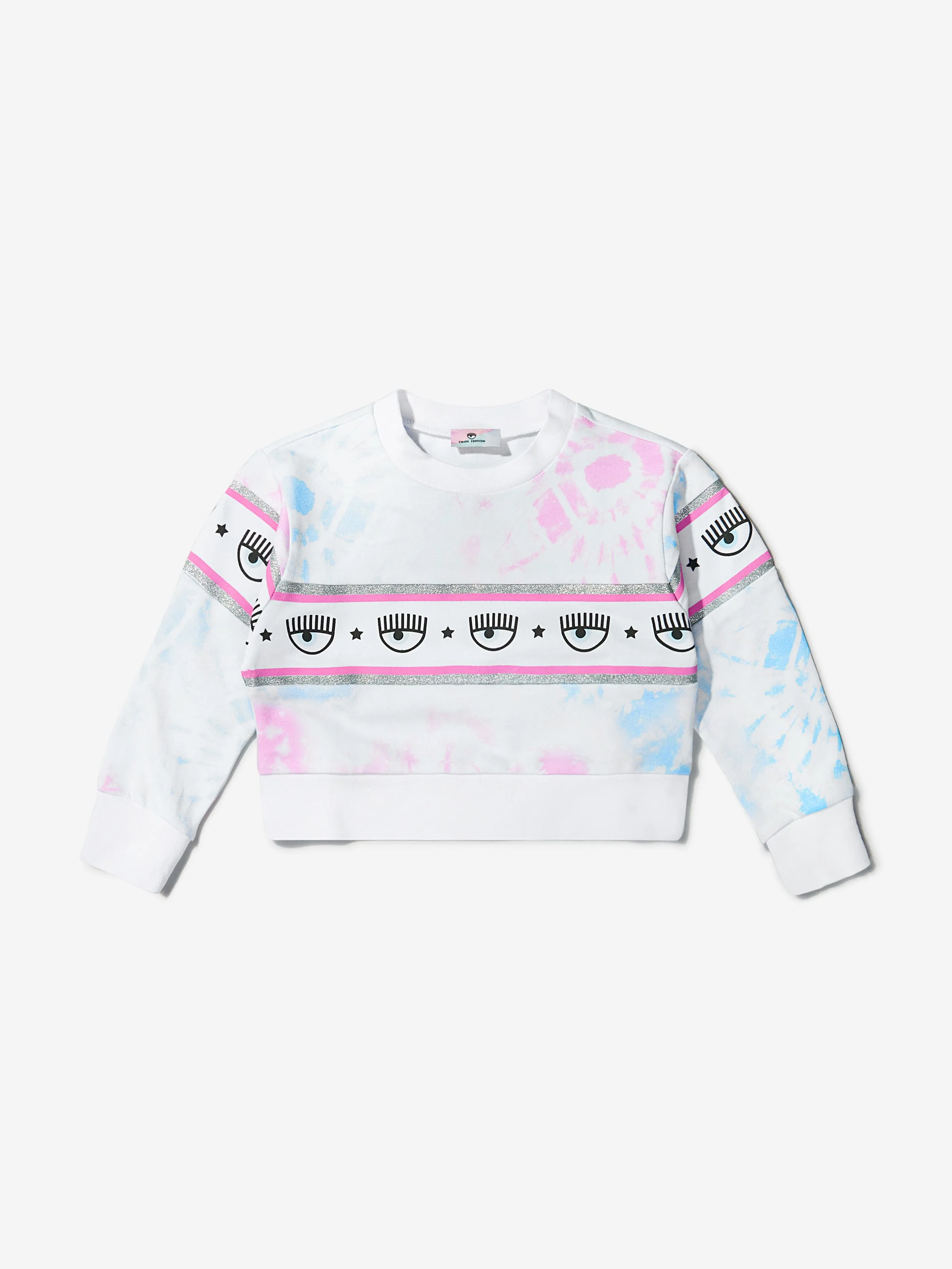 Chiara Ferragni Girls Cotton Tie-Dye Logo Sweatshirt