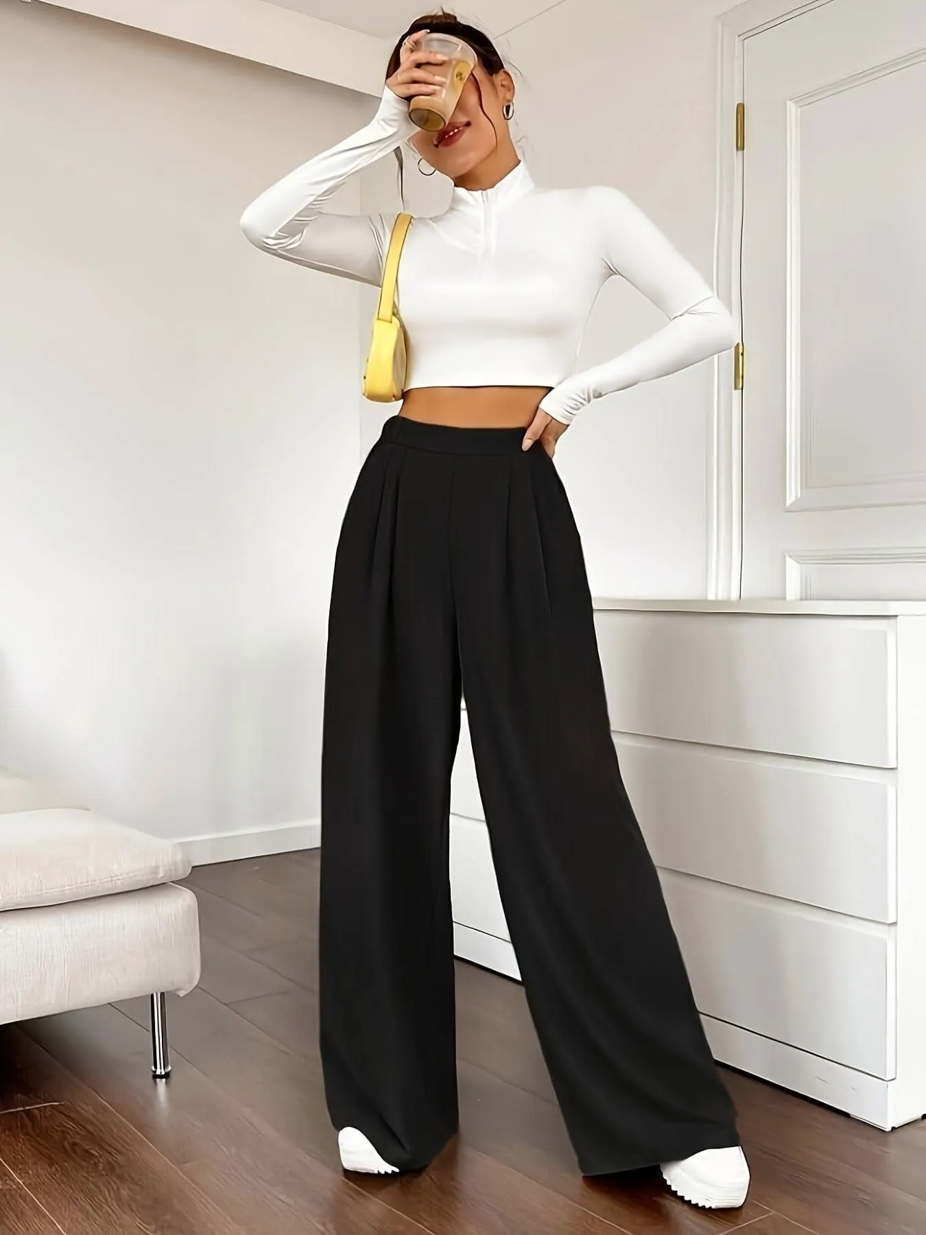 Chic High Waist Wide Leg Pants  SpringSummer Essential