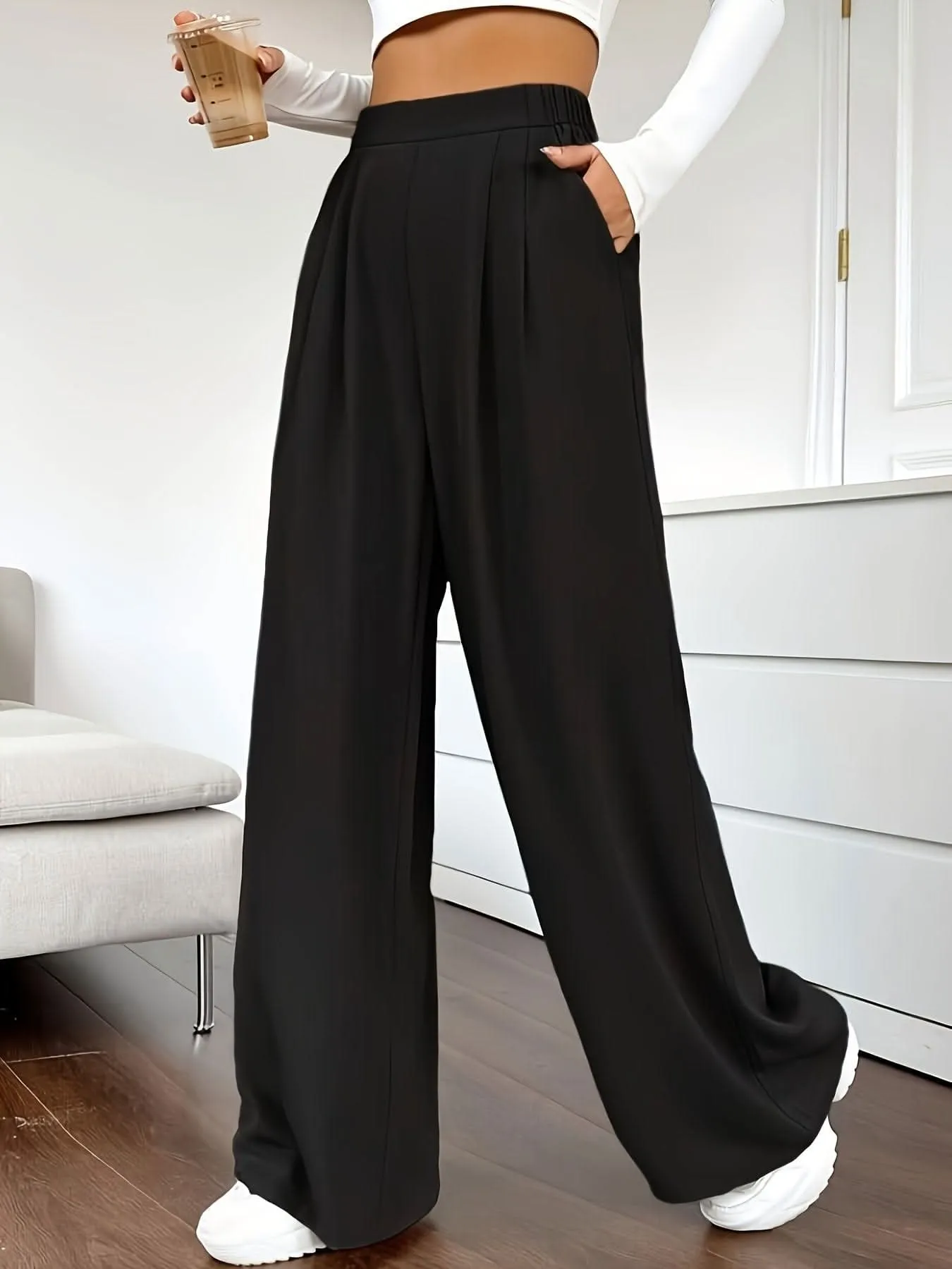 Chic High Waist Wide Leg Pants  SpringSummer Essential