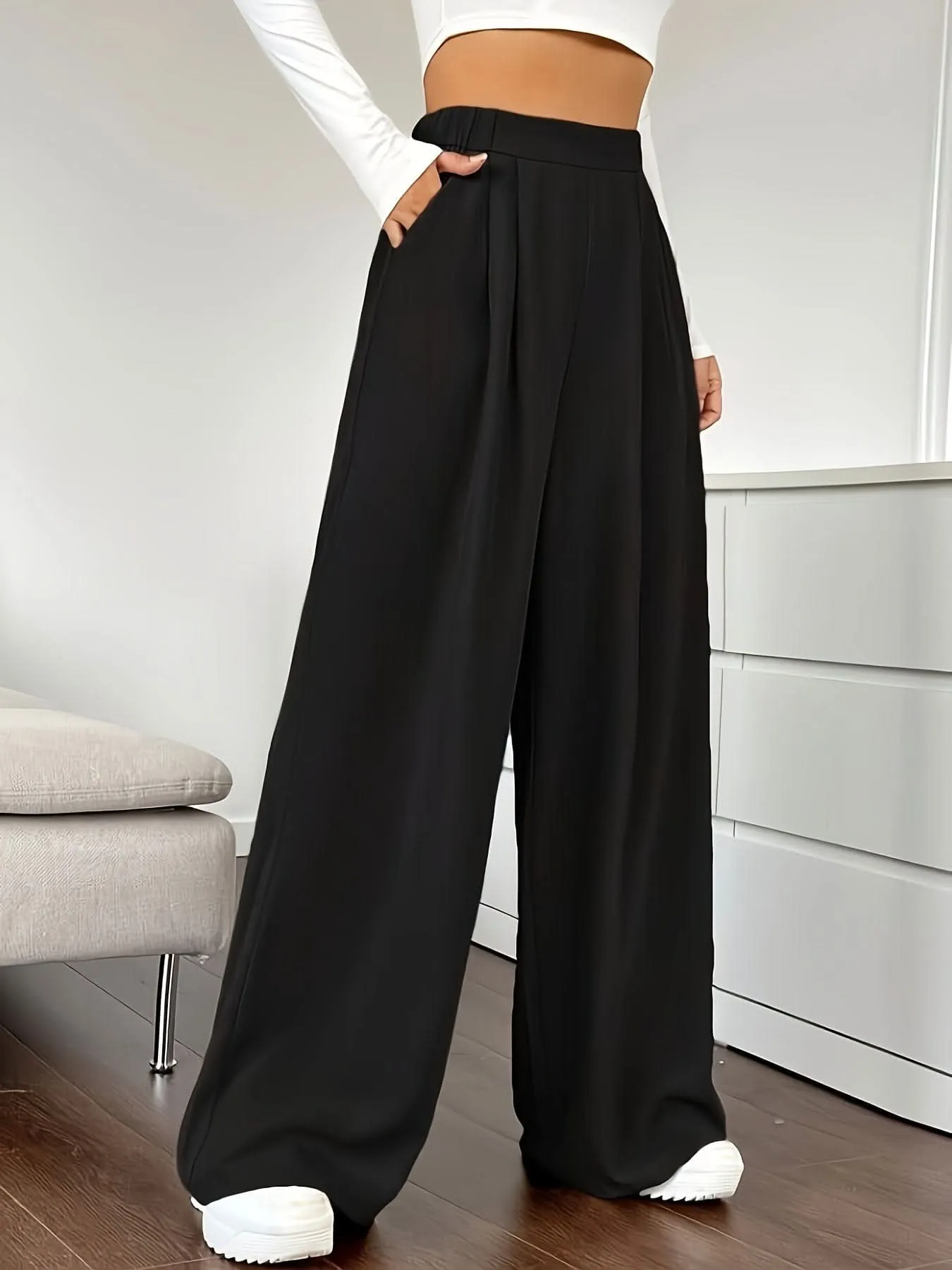 Chic High Waist Wide Leg Pants  SpringSummer Essential