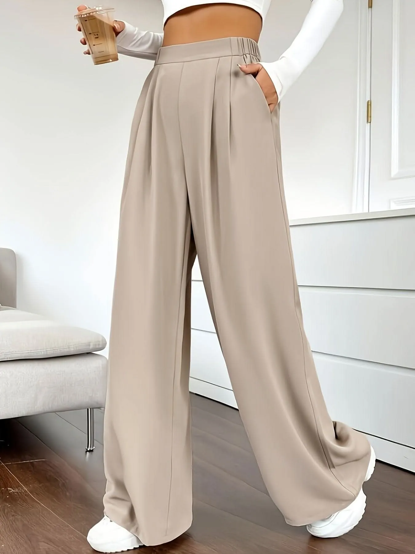 Chic High Waist Wide Leg Pants  SpringSummer Essential