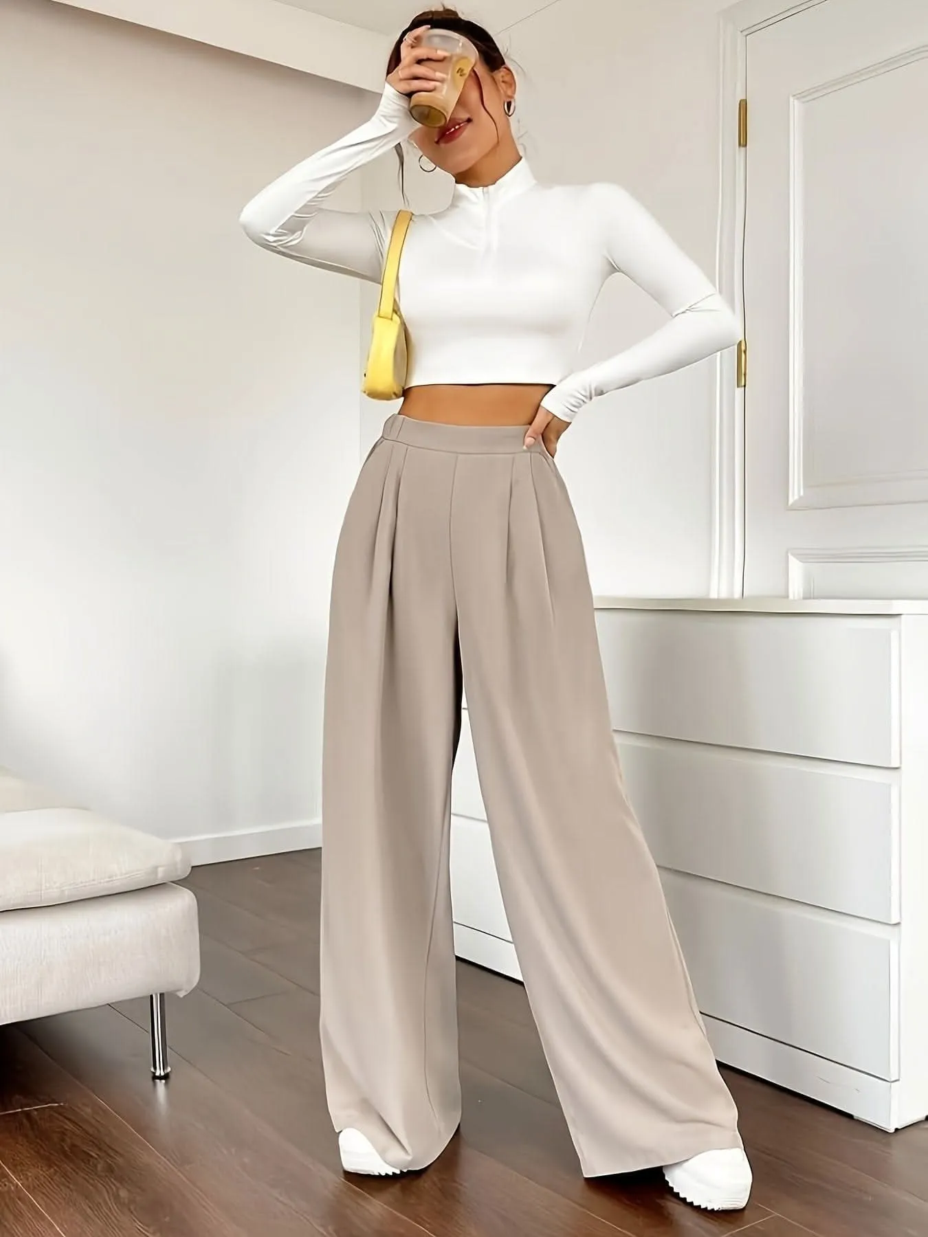 Chic High Waist Wide Leg Pants  SpringSummer Essential