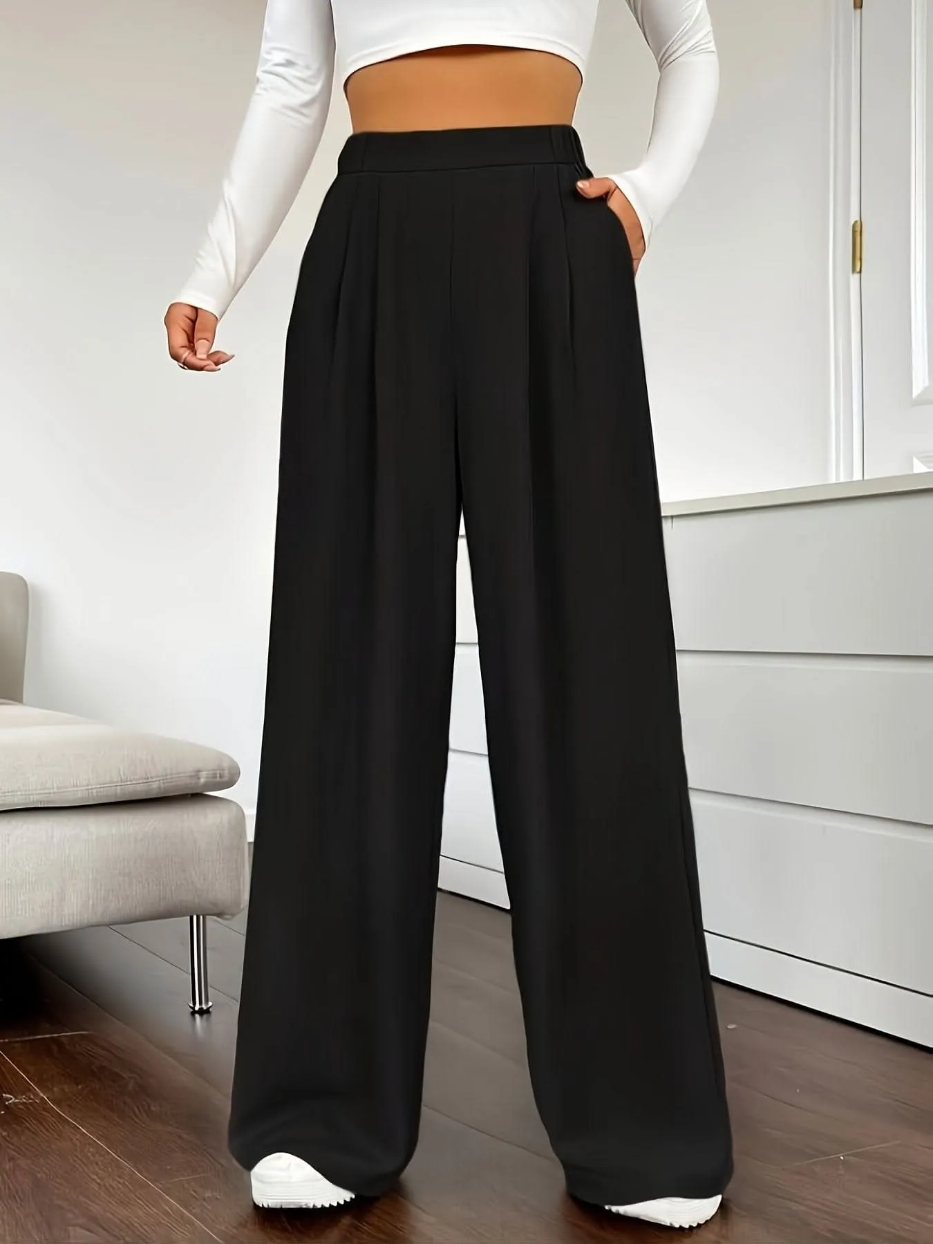 Chic High Waist Wide Leg Pants  SpringSummer Essential