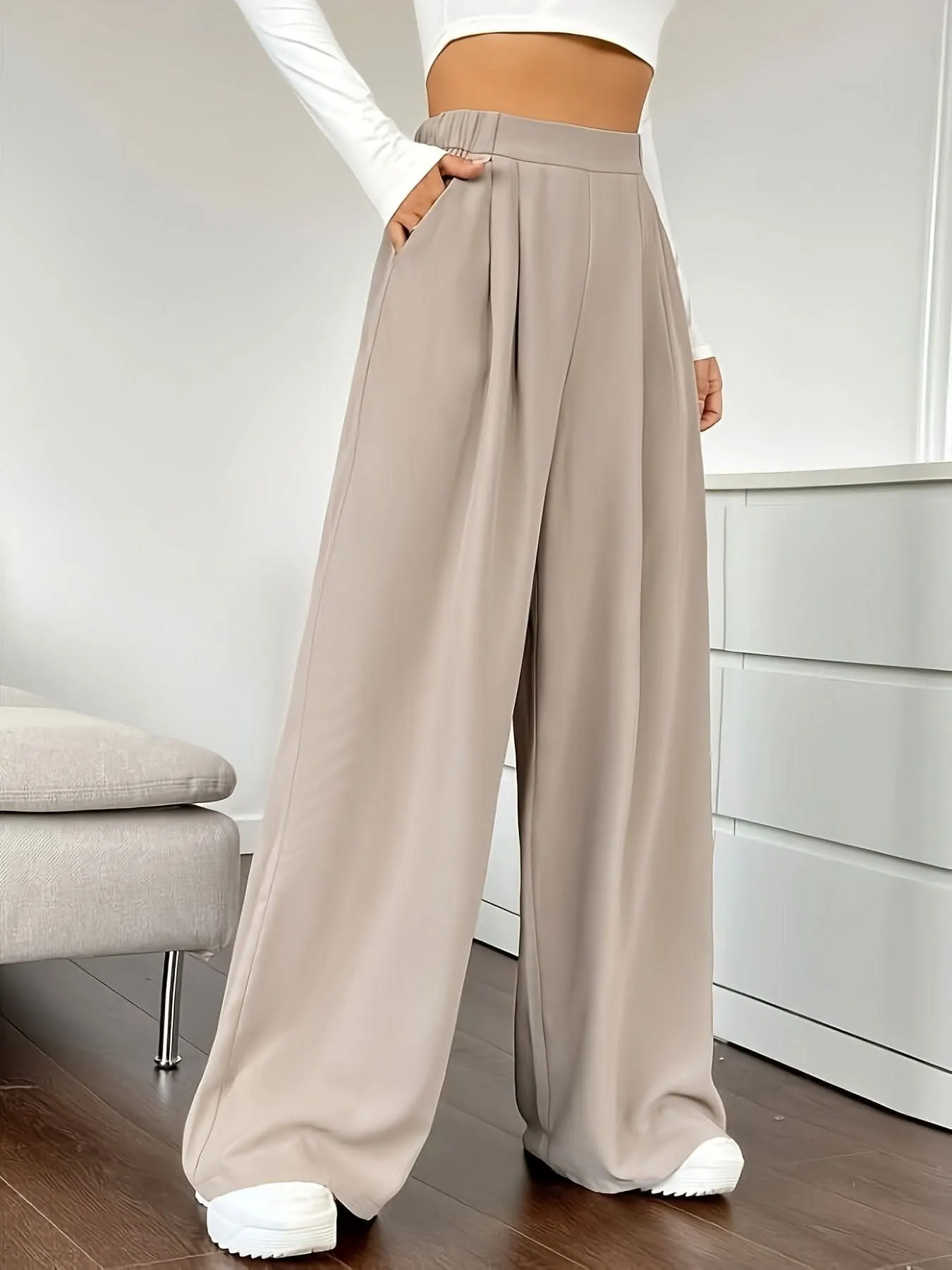 Chic High Waist Wide Leg Pants  SpringSummer Essential