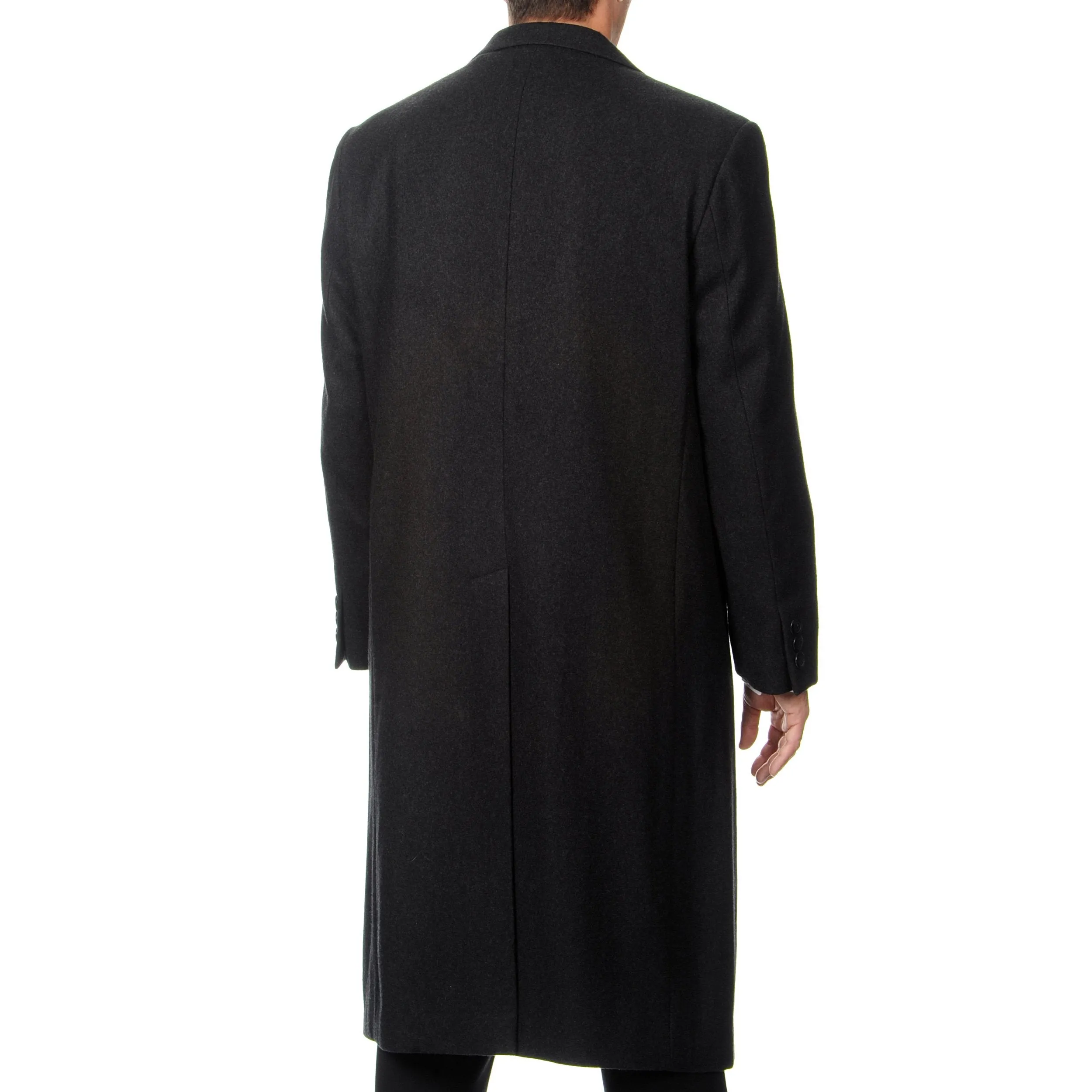 Cianni Cellini Men's 'Harvard' Charcoal Wool Blend Long Top Coat