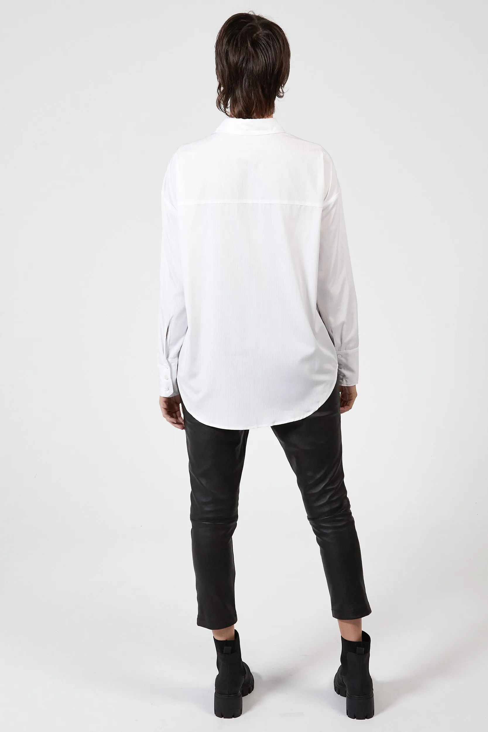 COLTON BOYFRIEND SHIRT - WHITE STRIPE