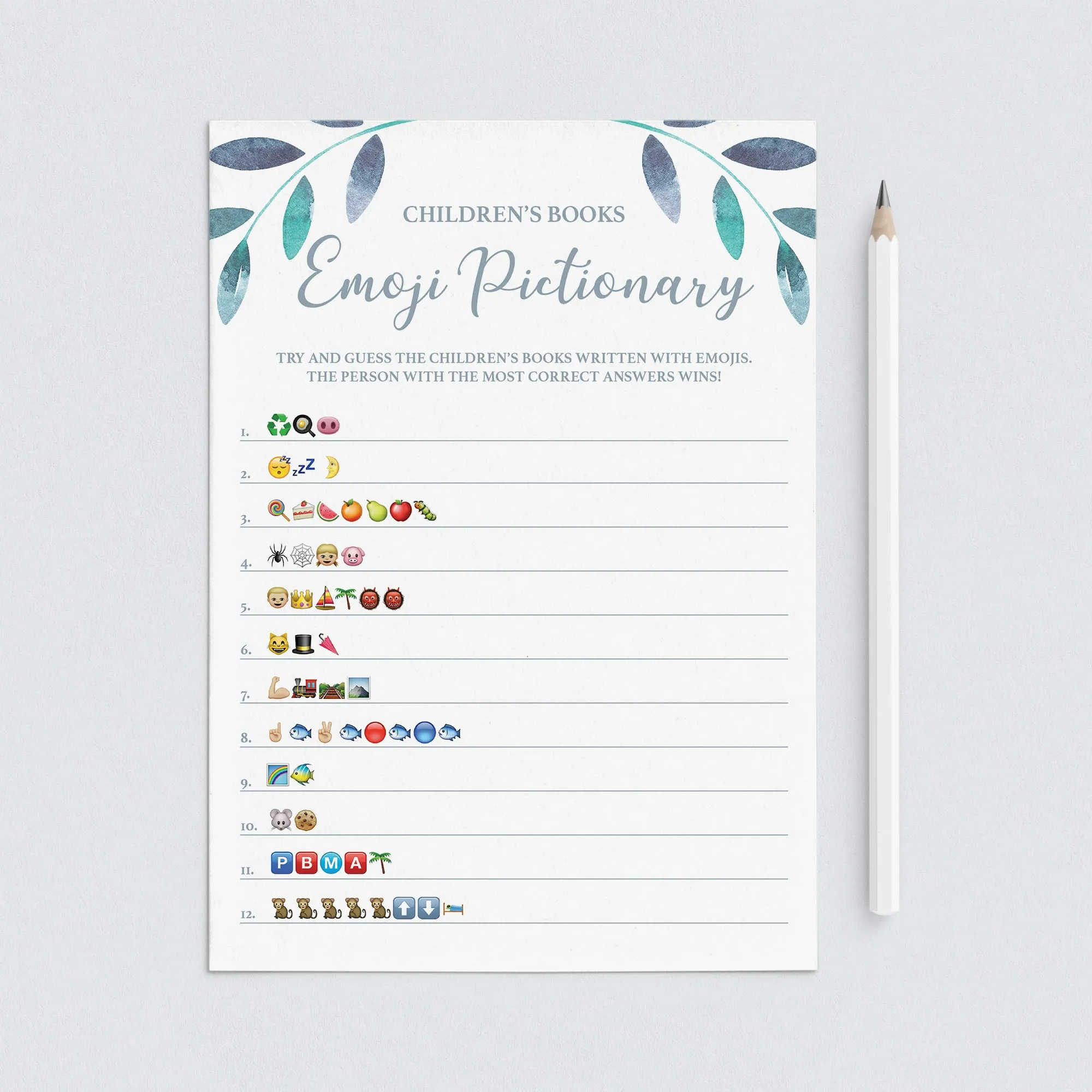 Complete Baby Shower Games Pack Winter Themed Printables