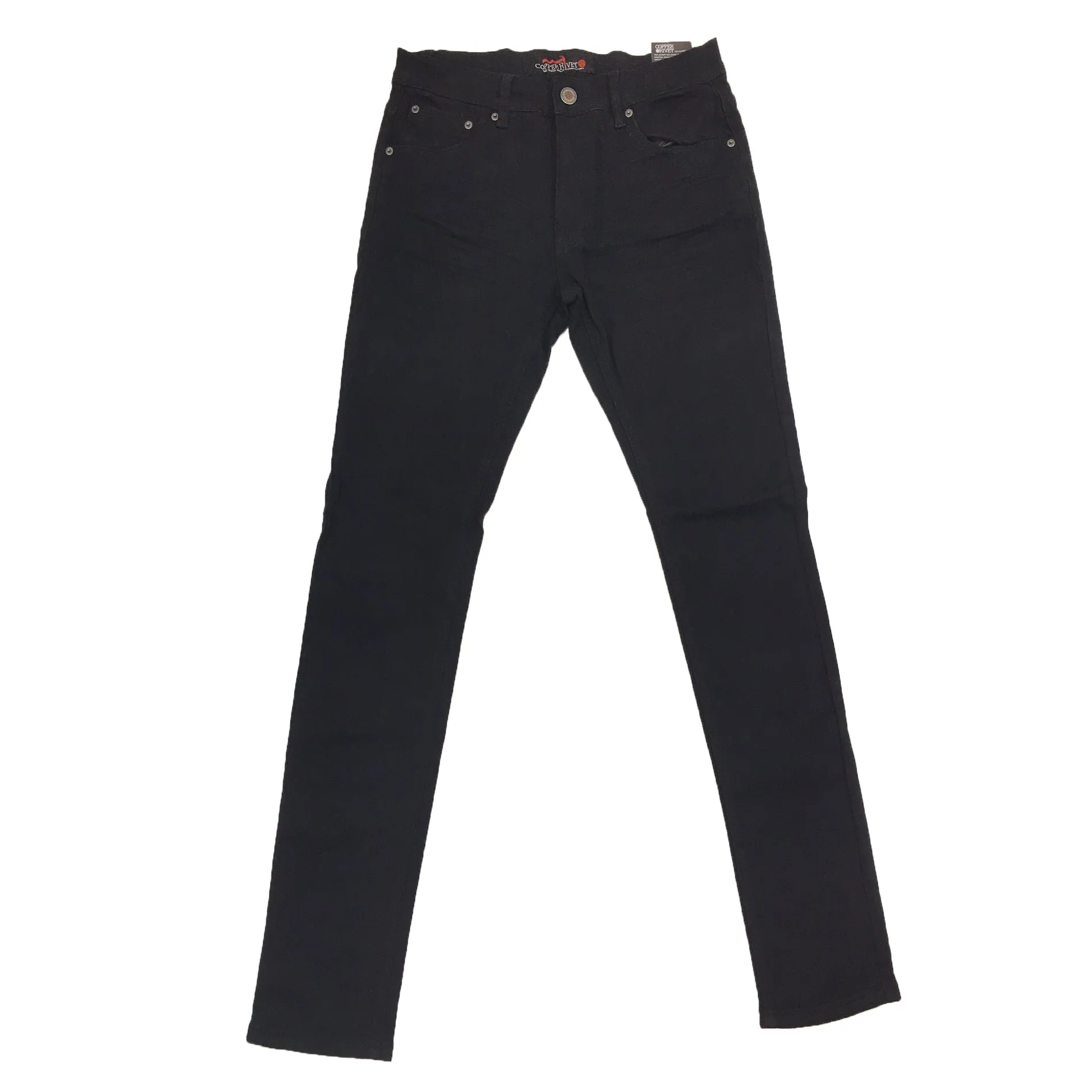 Copper Rivet Plain Slim Jean (Black)