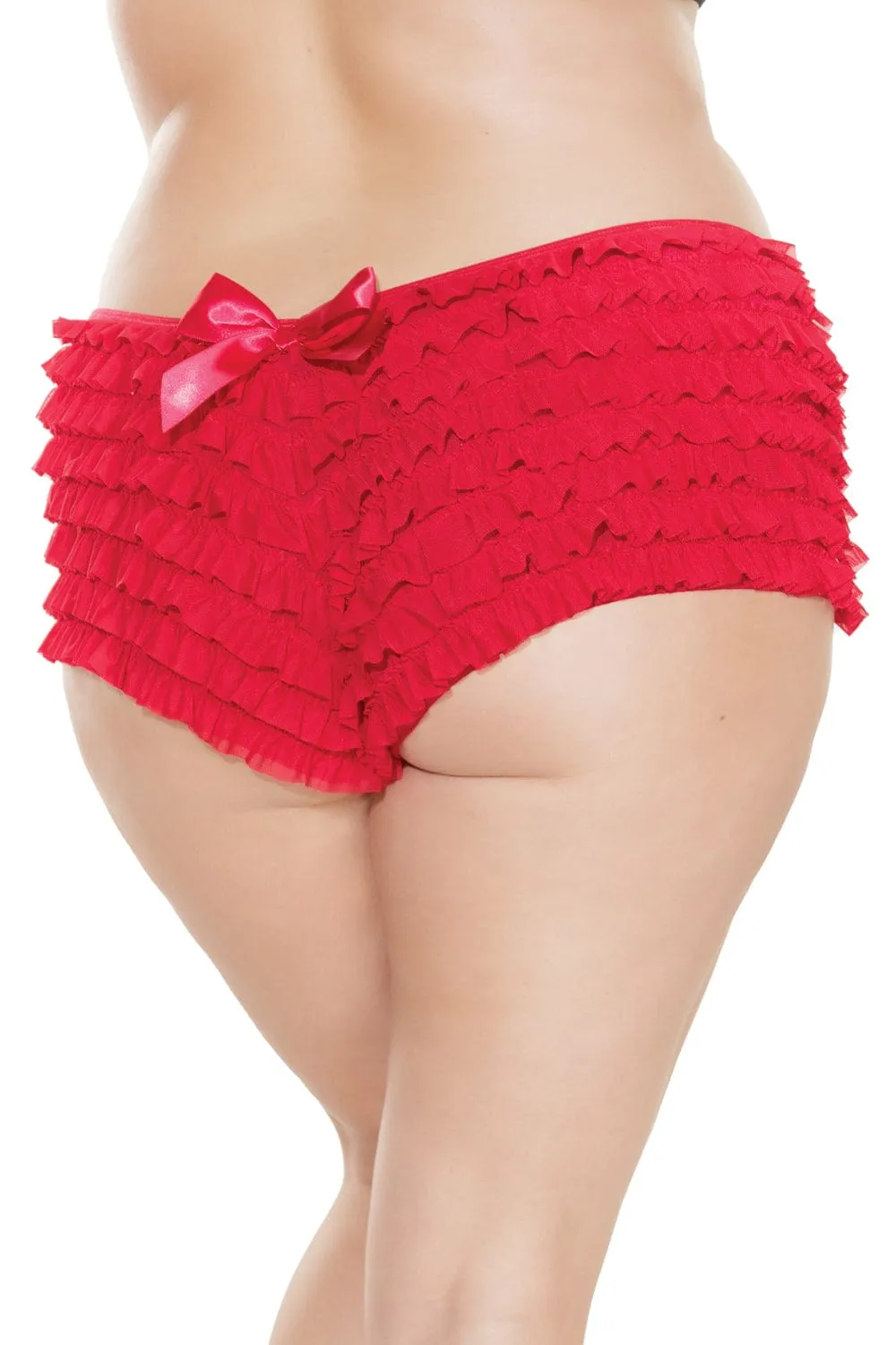 Coquette Red Ruffle Booty Shorts with Bow