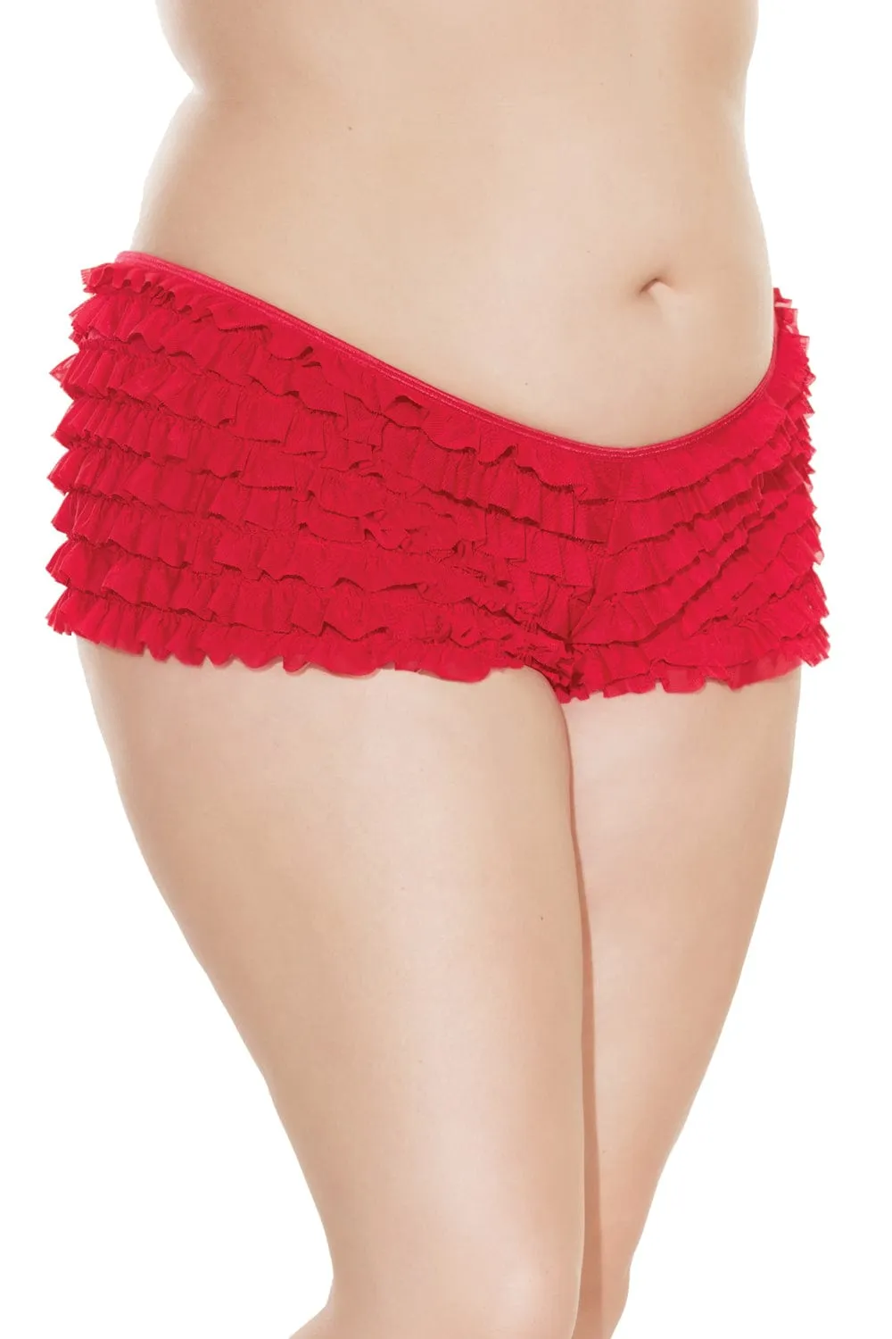 Coquette Red Ruffle Booty Shorts with Bow