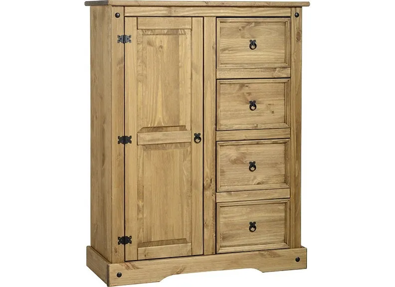 Corona Pine One Door Four Drawer Wardrobe