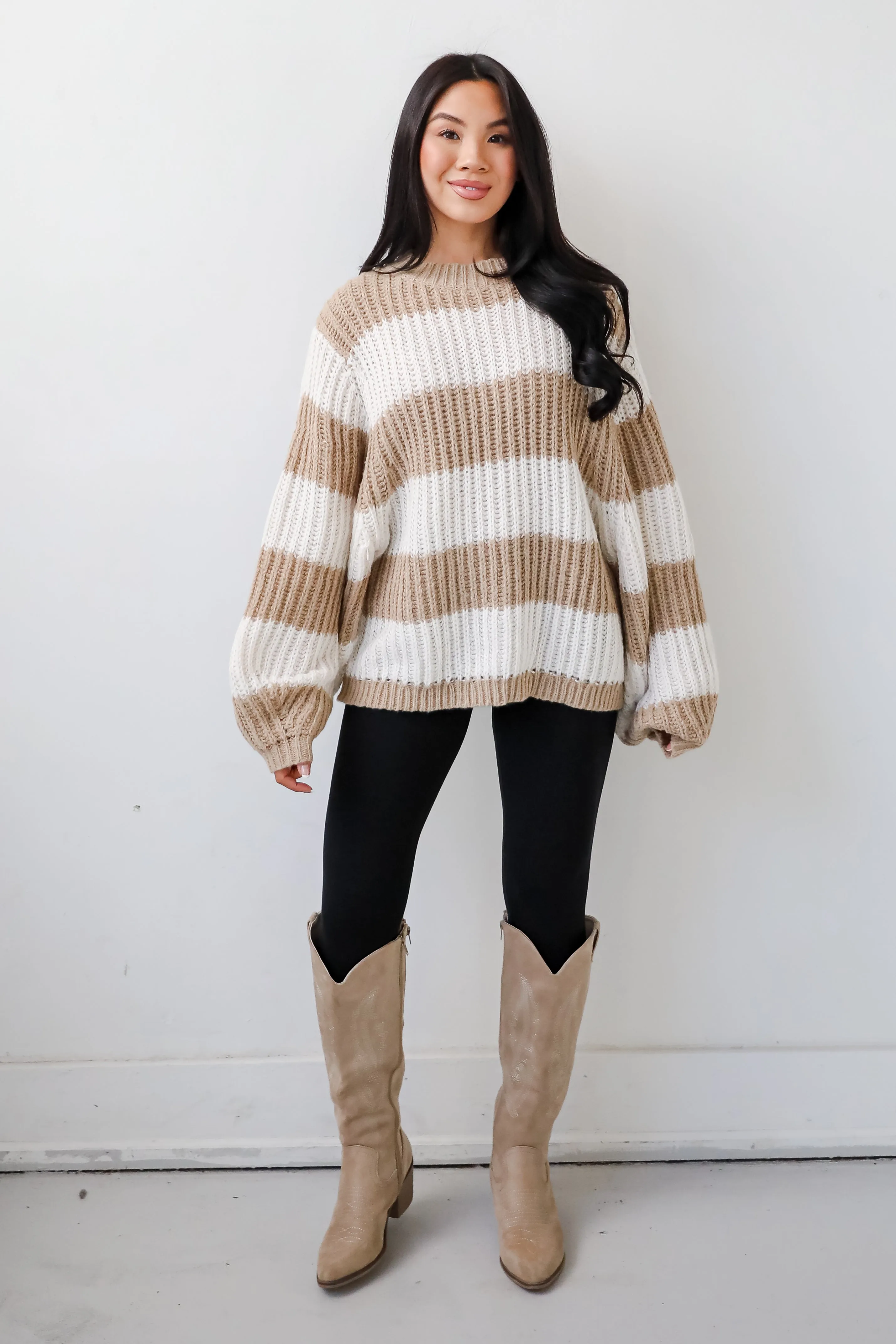 Cozy Aesthetic Striped Oversized Sweater