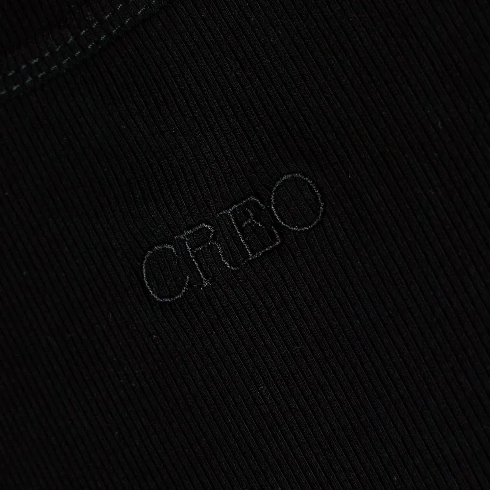 Creo Classic Ribbed Tank Top Black