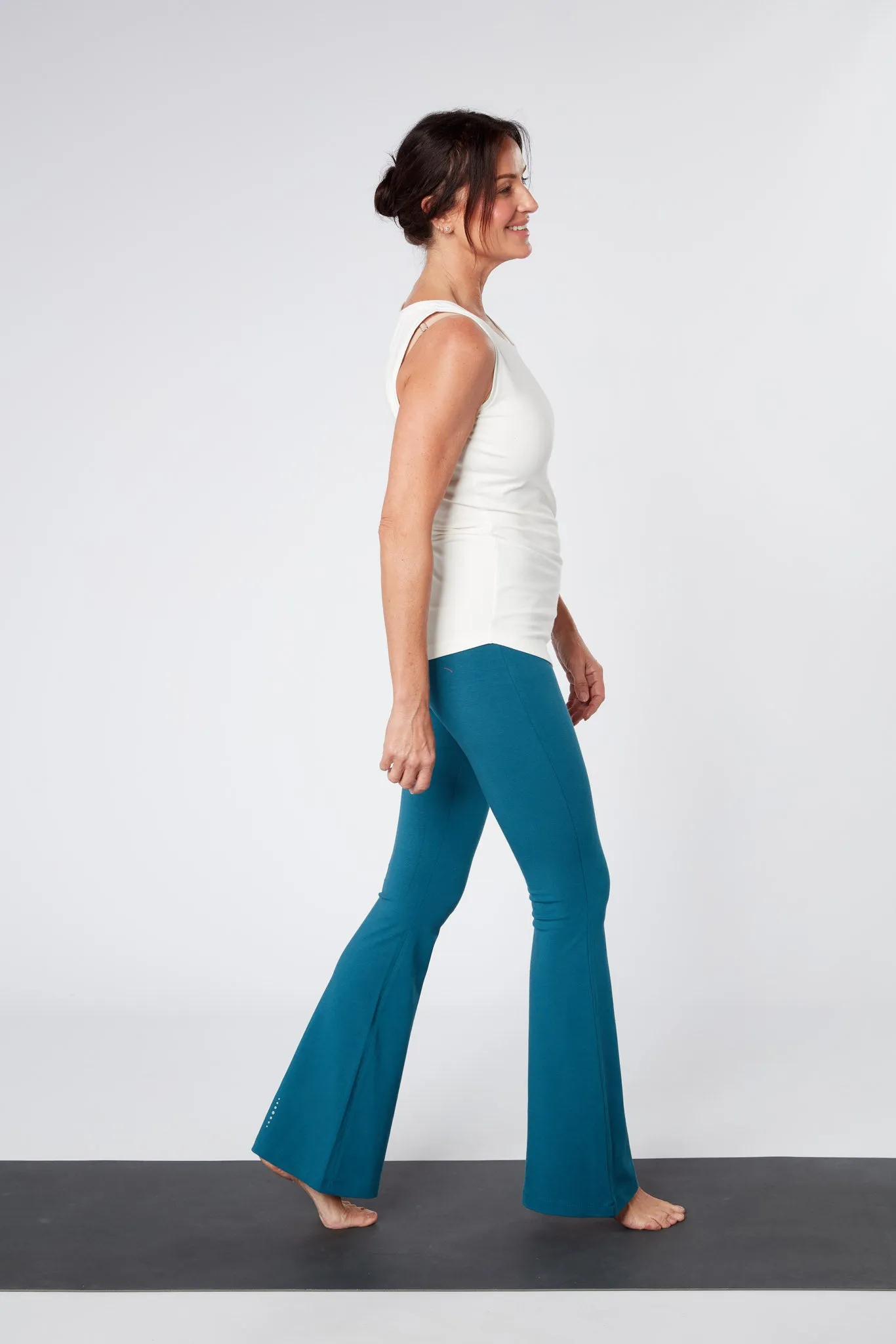 Crossed Waist Flare Pants - Marine Blue