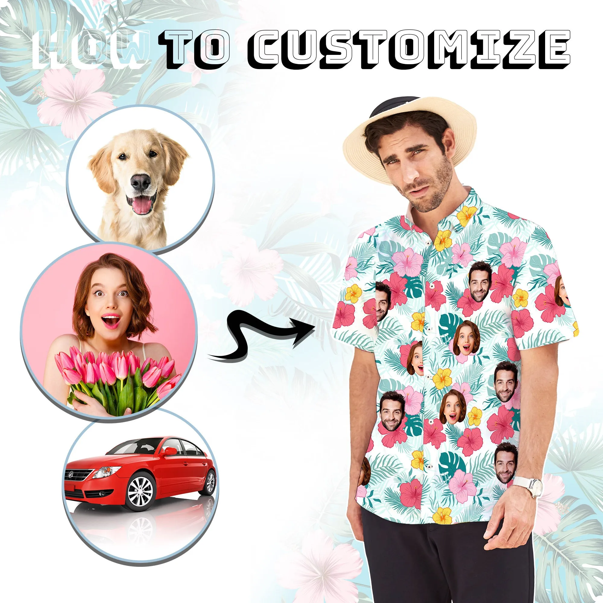 Custom Face Fabric Hawaii Button up Shirt with Magical Seascape for Men Honolulu Beach Vintage Shirt