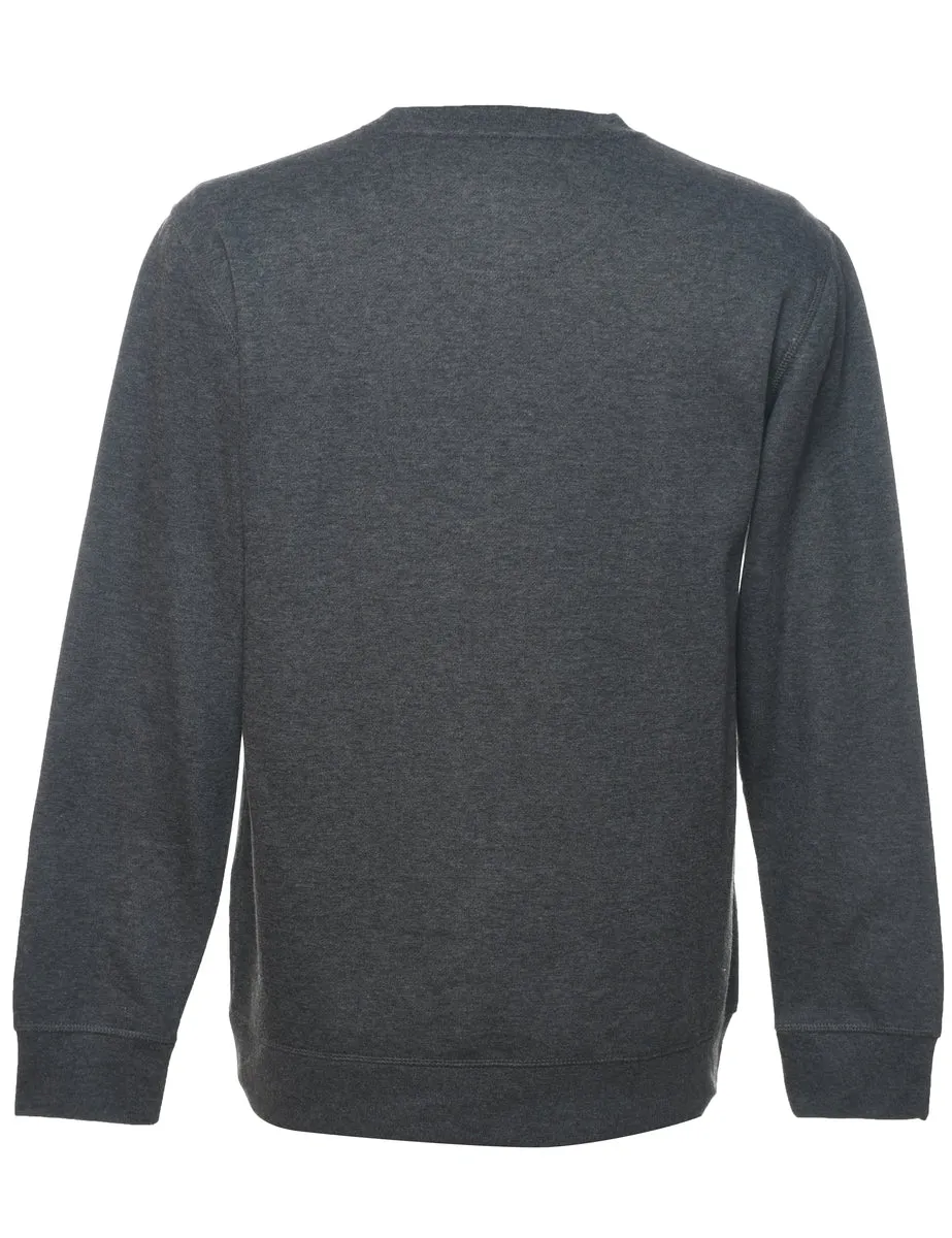 Dark Grey Plain Classic Sweatshirt - S