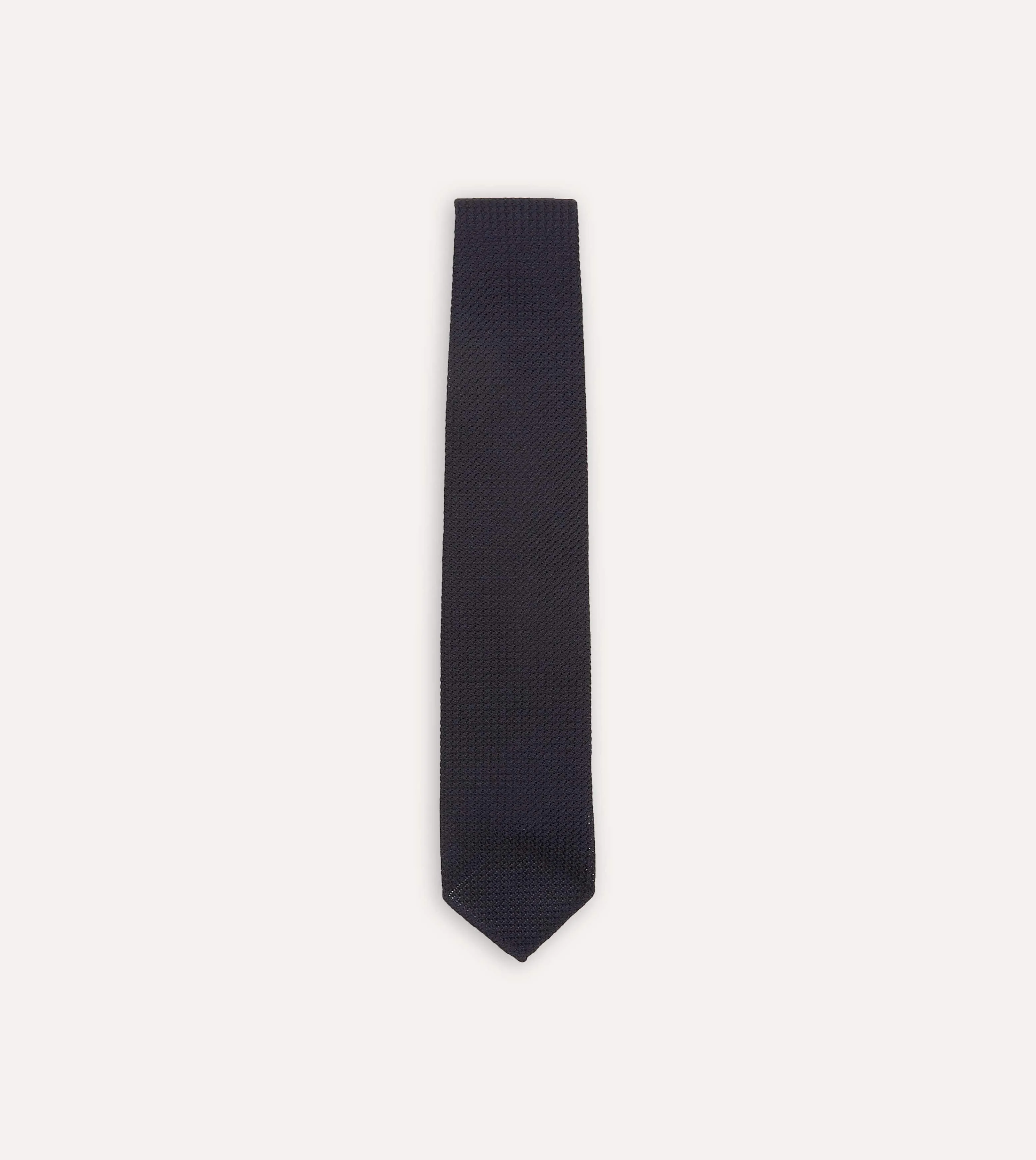 Dark Navy Hand Rolled Large Knot Grenadine Tie