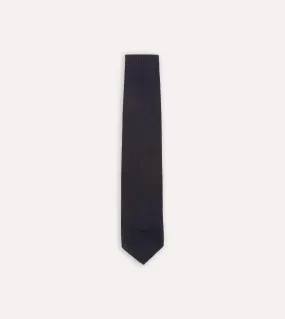 Dark Navy Hand Rolled Large Knot Grenadine Tie