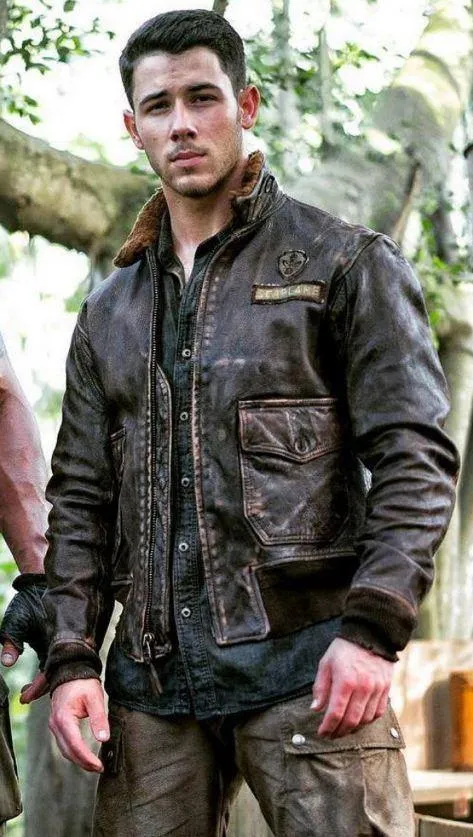 Distressed Brown Leather Jacket For Men