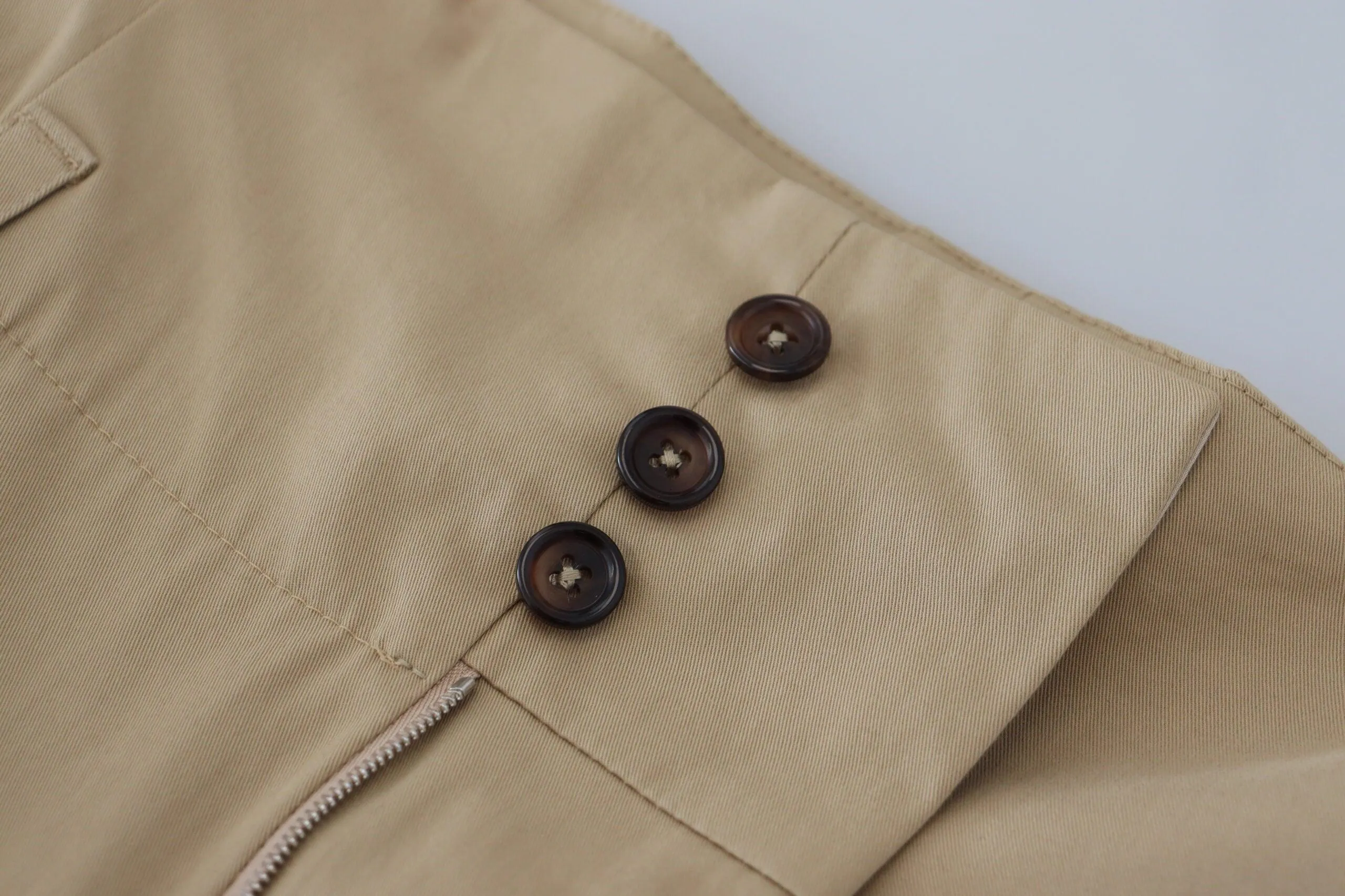 Dolce & Gabbana Brown Cotton High Waist Tapered Pants