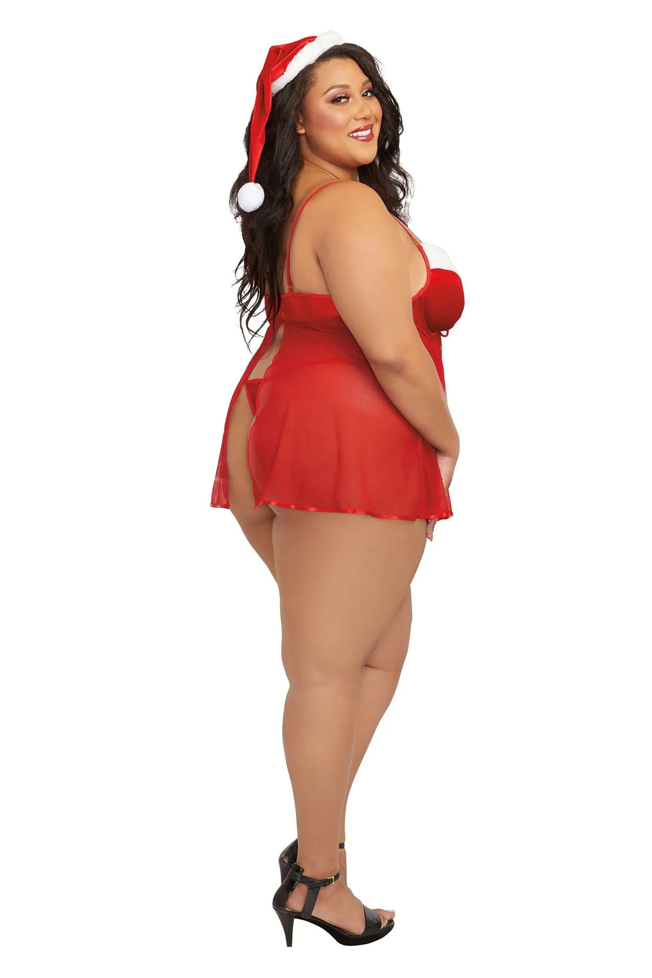 Dreamgirl - Santa Babydoll, Thong and Hat