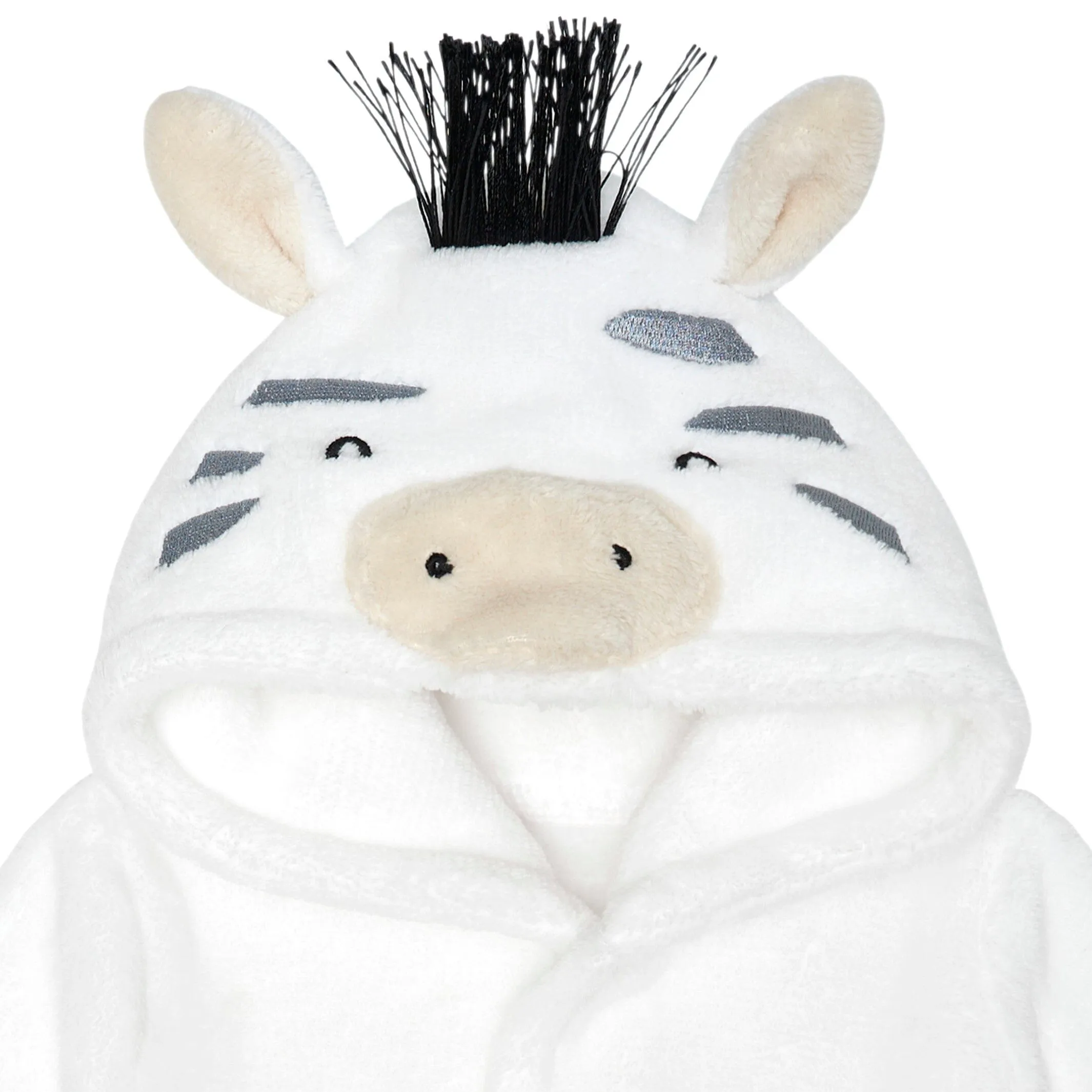 Embroidered Baby Neutral Zebra Robe