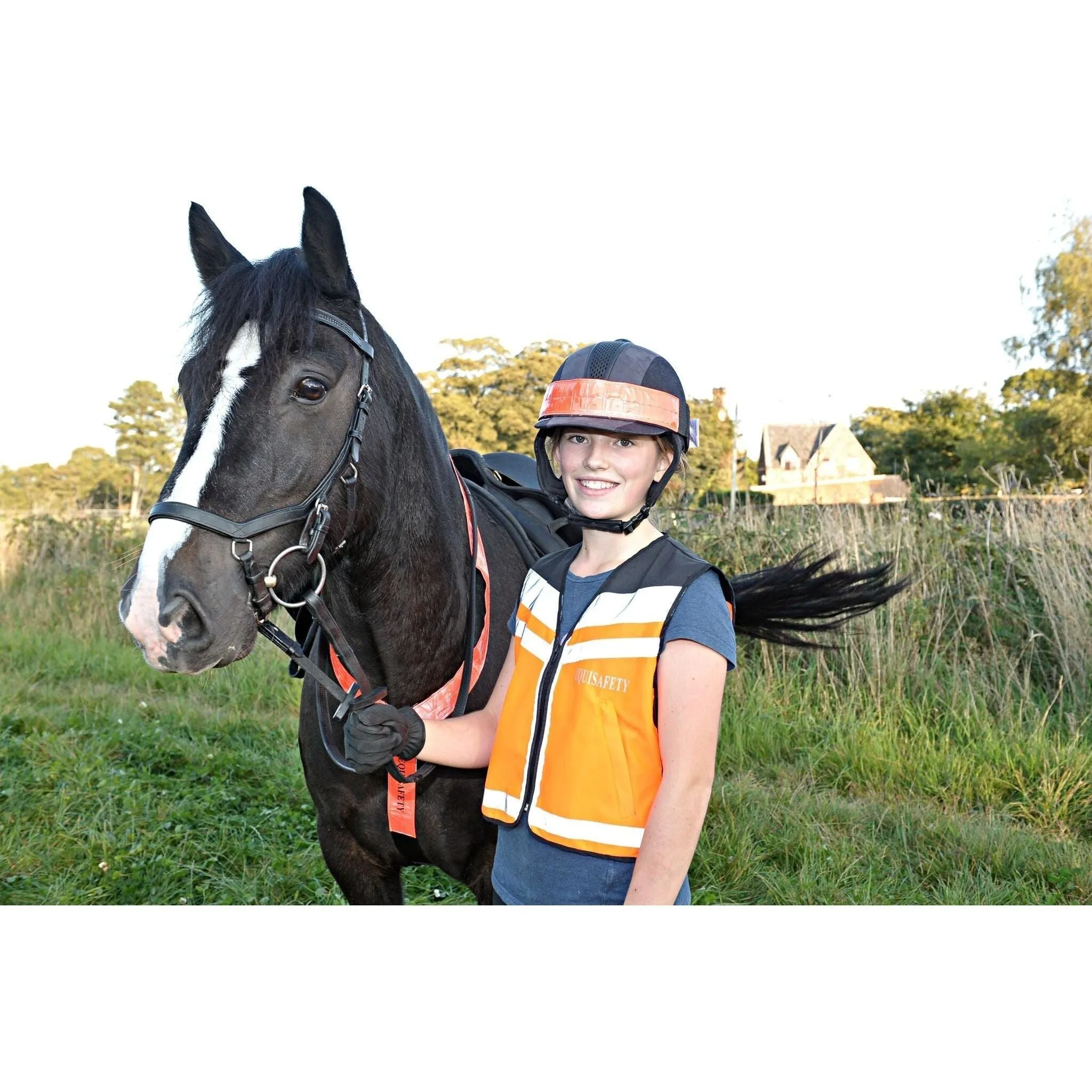 Equisafety Child Hi Vis Waistcoat- Horse In Training -O