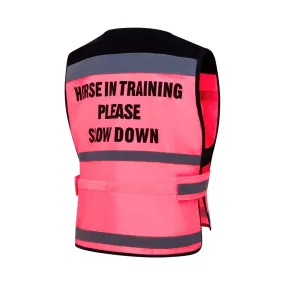 Equisafety Child Hi Vis Waistcoat- Horse In Training -Pink