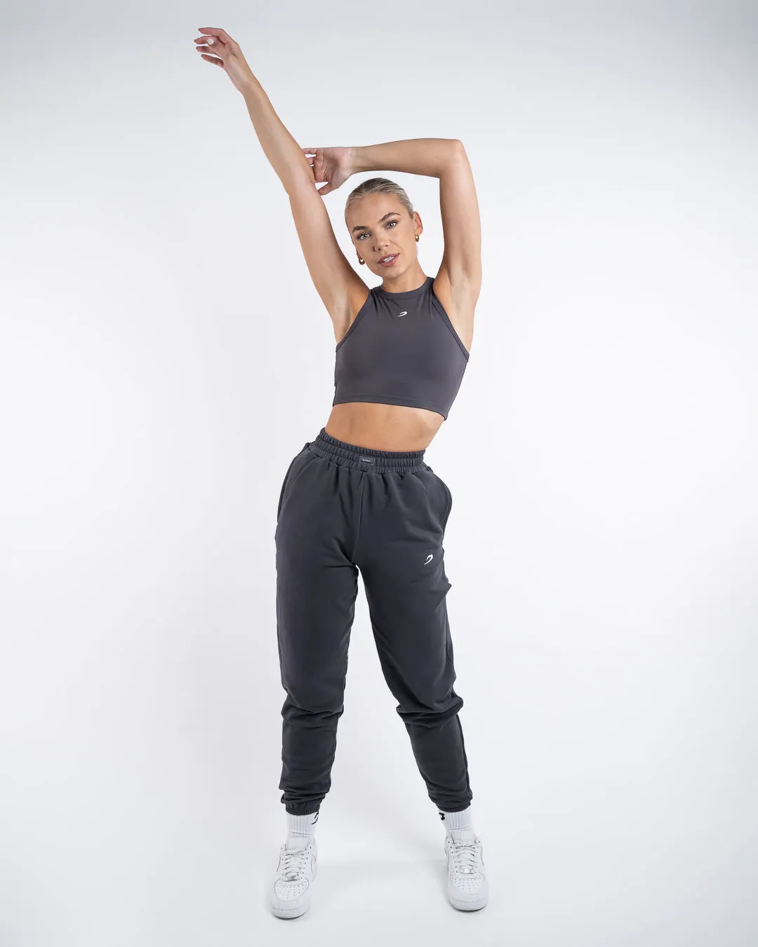 Essentials Racer Crop Top - Charcoal