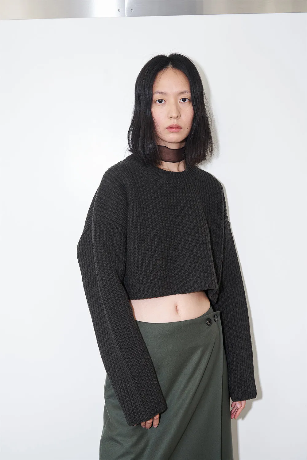 ESTHER CROP KNIT (KHAKI)