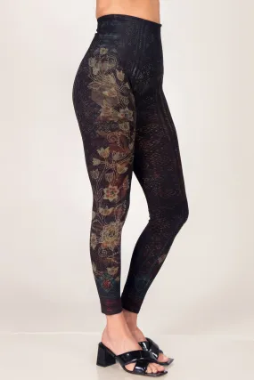 Fall Boho Floral Vine Tapestry Legging