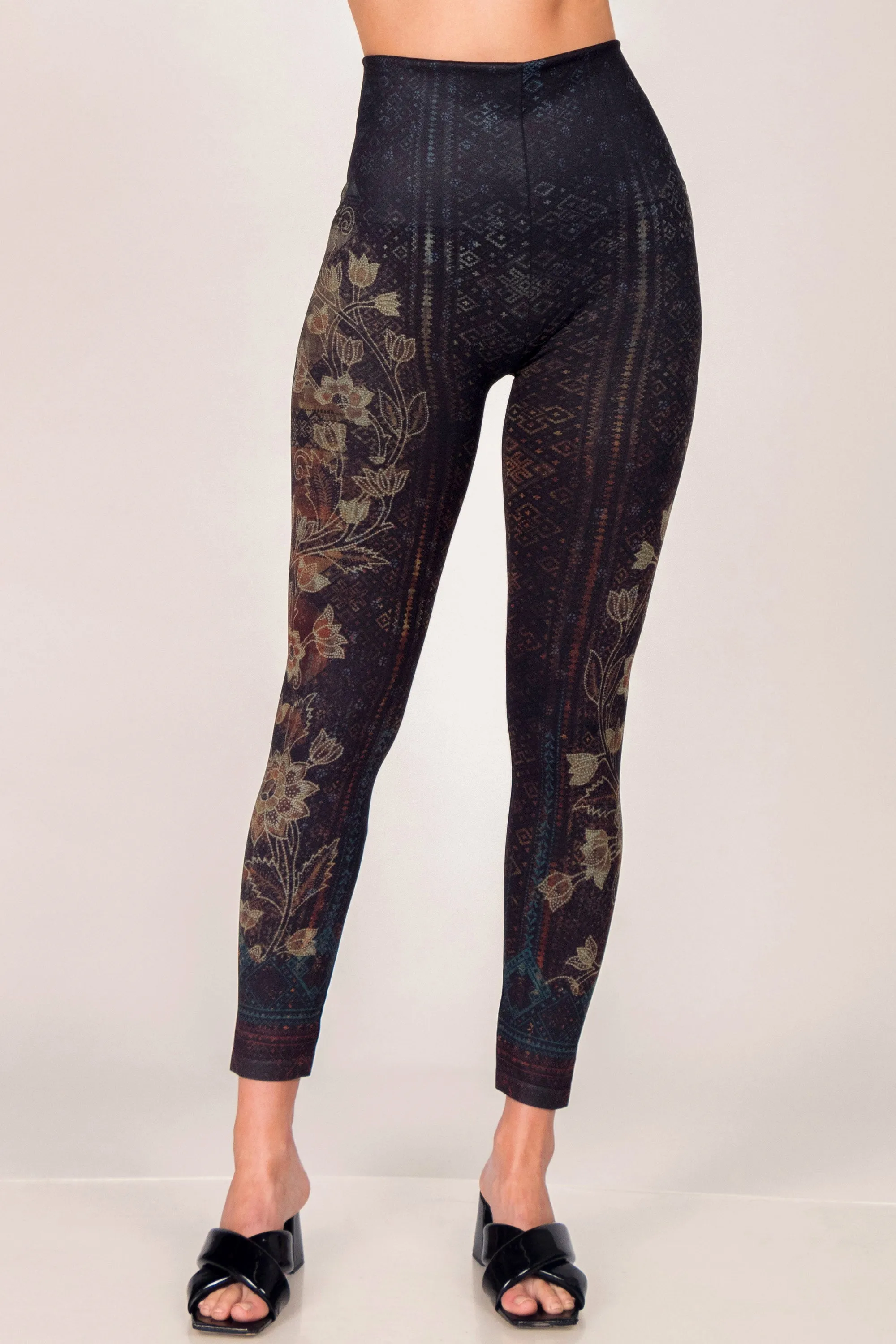 Fall Boho Floral Vine Tapestry Legging