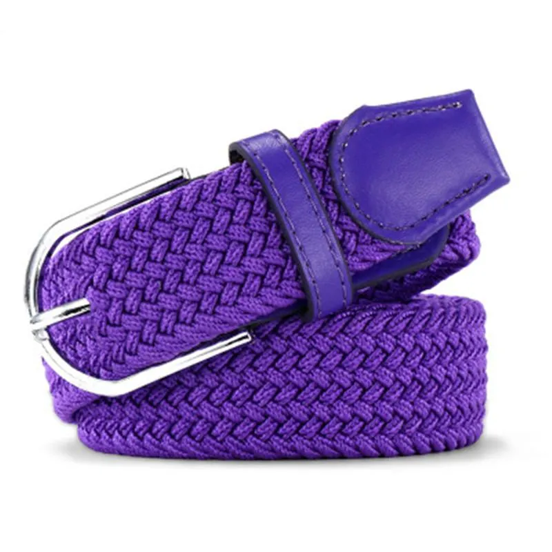 Fashion Tide Brand Women Casual Stretch Braided Belt Men Elastic Belt Simple Practical Canvas Belt