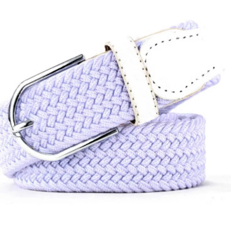 Fashion Tide Brand Women Casual Stretch Braided Belt Men Elastic Belt Simple Practical Canvas Belt