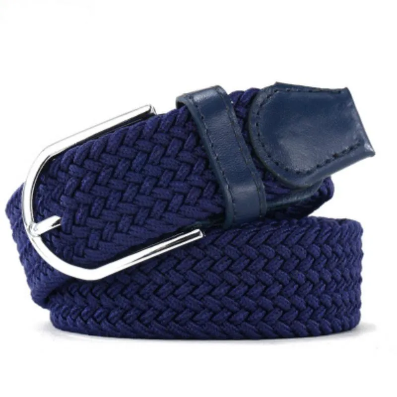 Fashion Tide Brand Women Casual Stretch Braided Belt Men Elastic Belt Simple Practical Canvas Belt