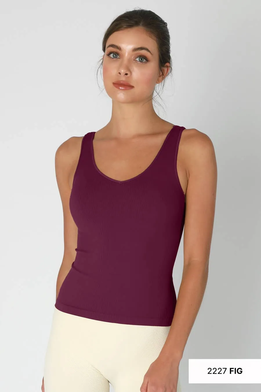 Fig Ribbed Reversible Tank Top