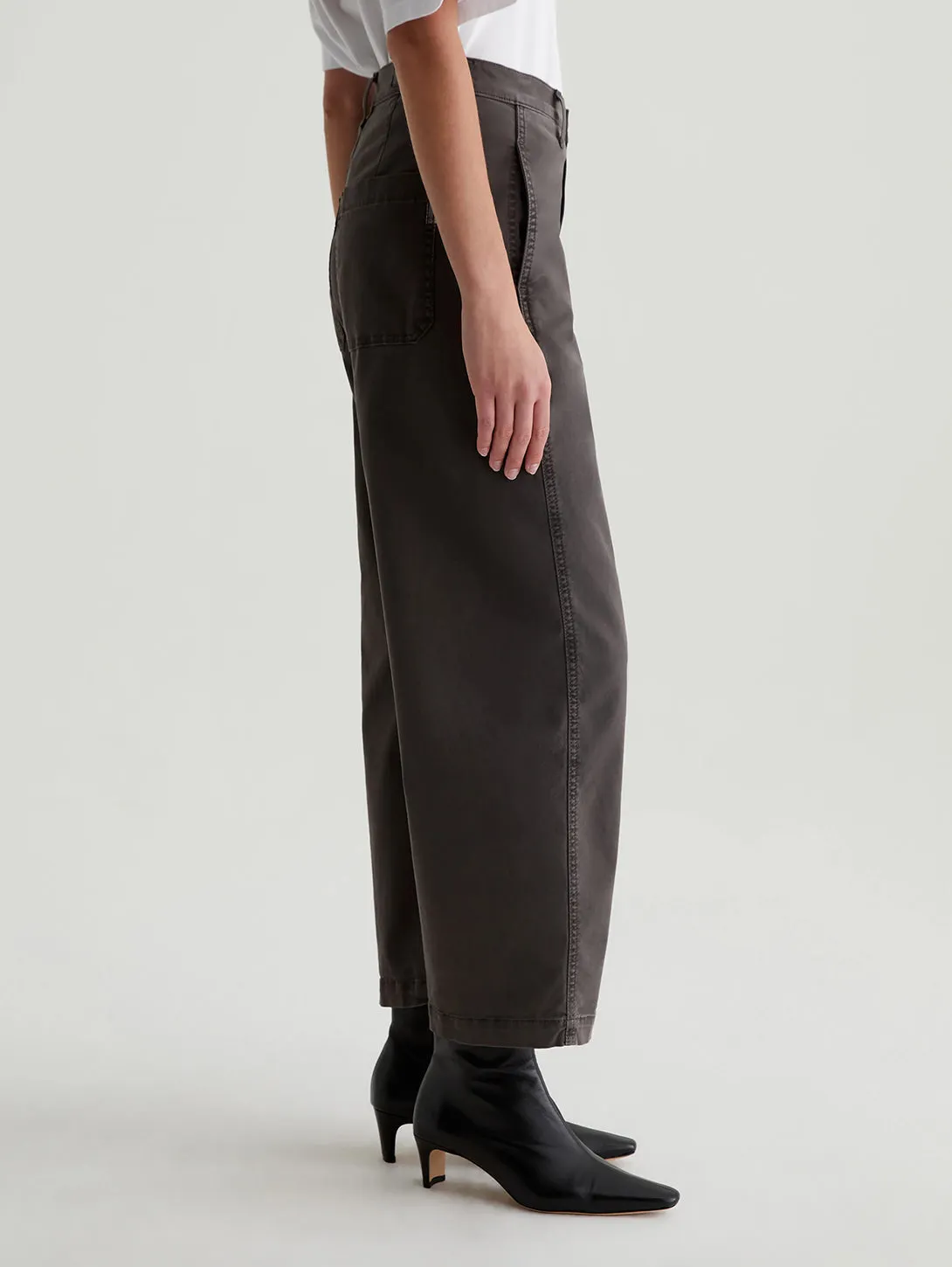 Fiona High Rise Barrel Pant - Sulfur Misty Grey